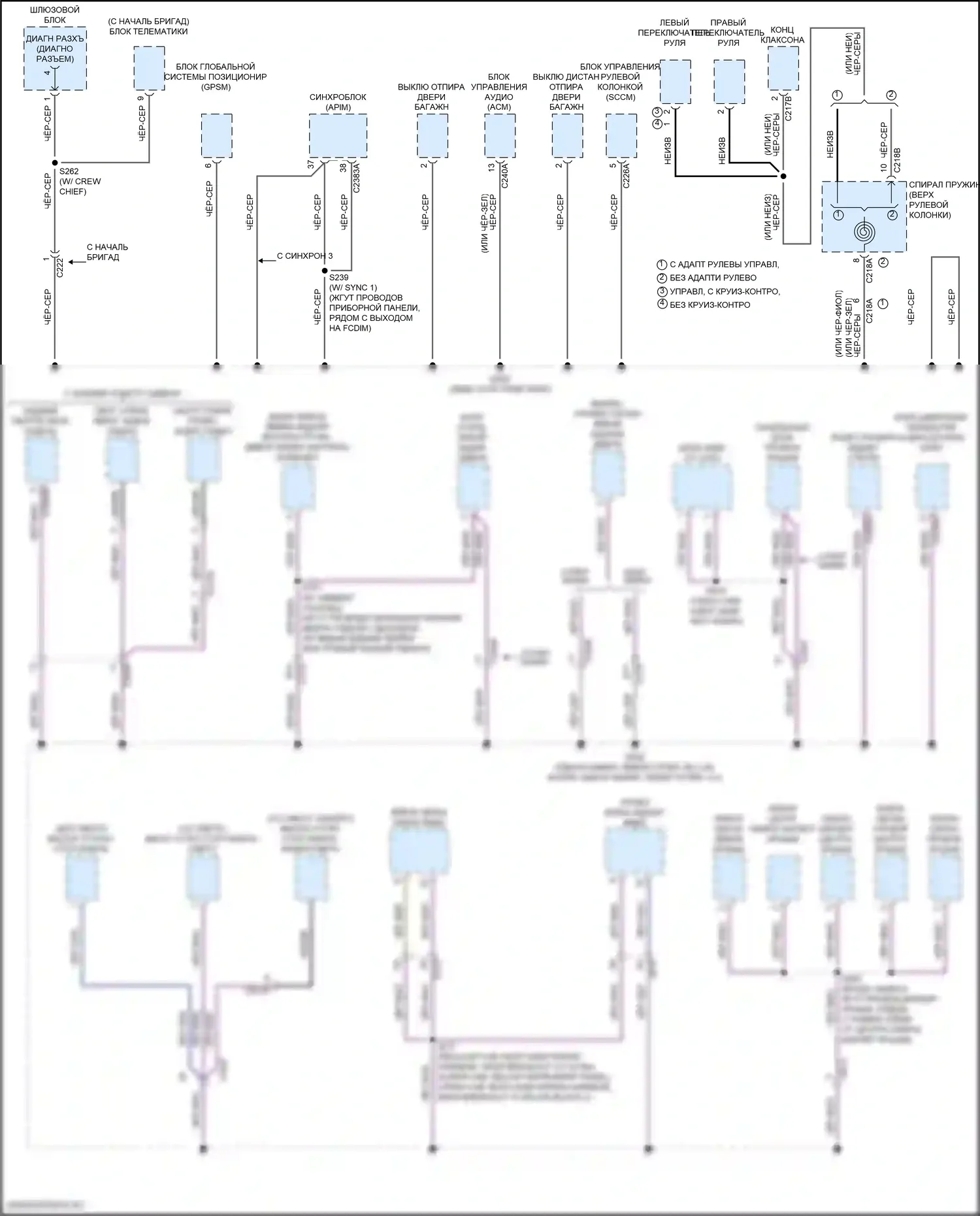 F-350 Ford XIV (2017-2020): Электросхема разводки массы (6 из 8) 