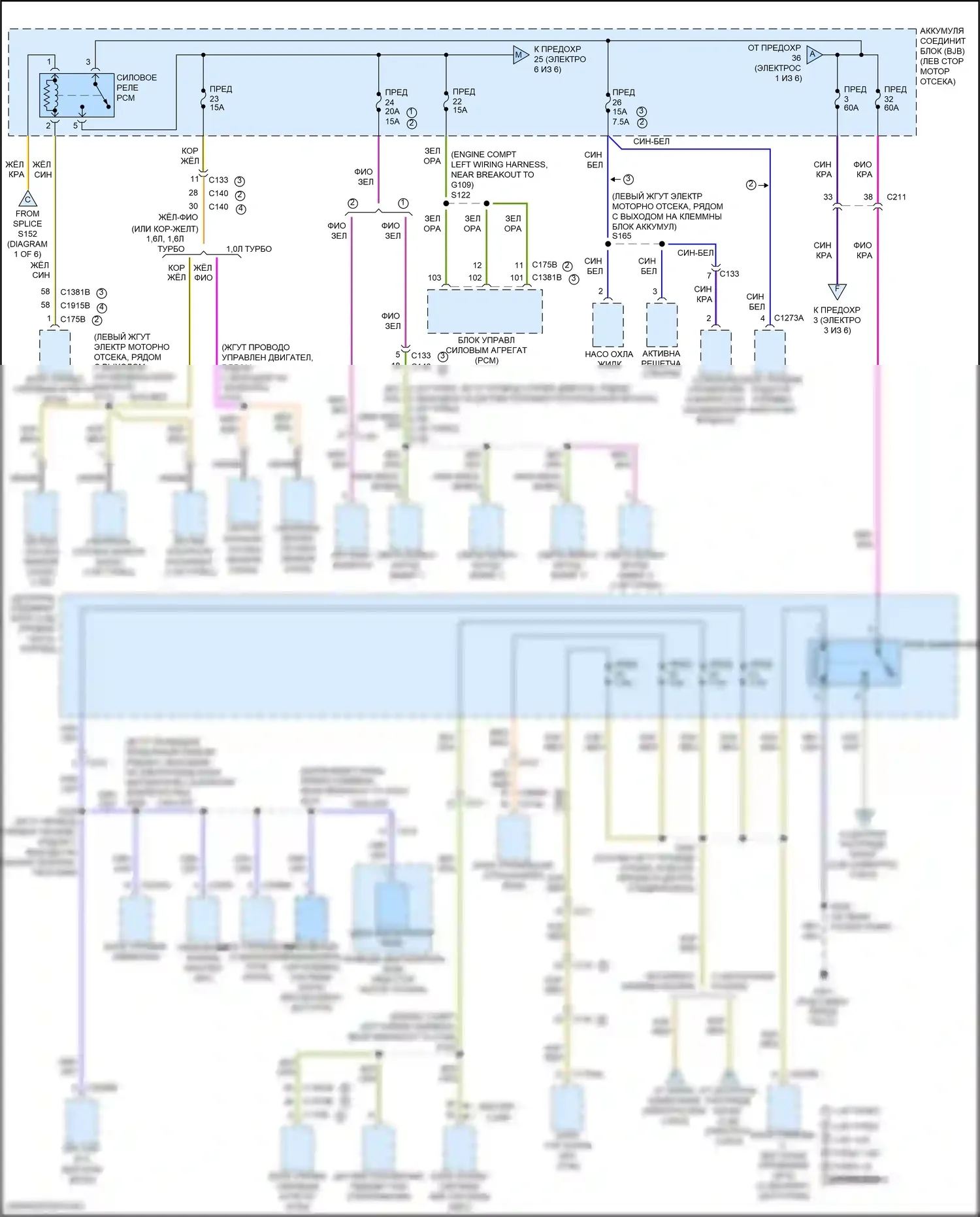 Fiesta ST Ford VII (2018-2021): Электросхема блока предохранителей реле (2 из 6) 
