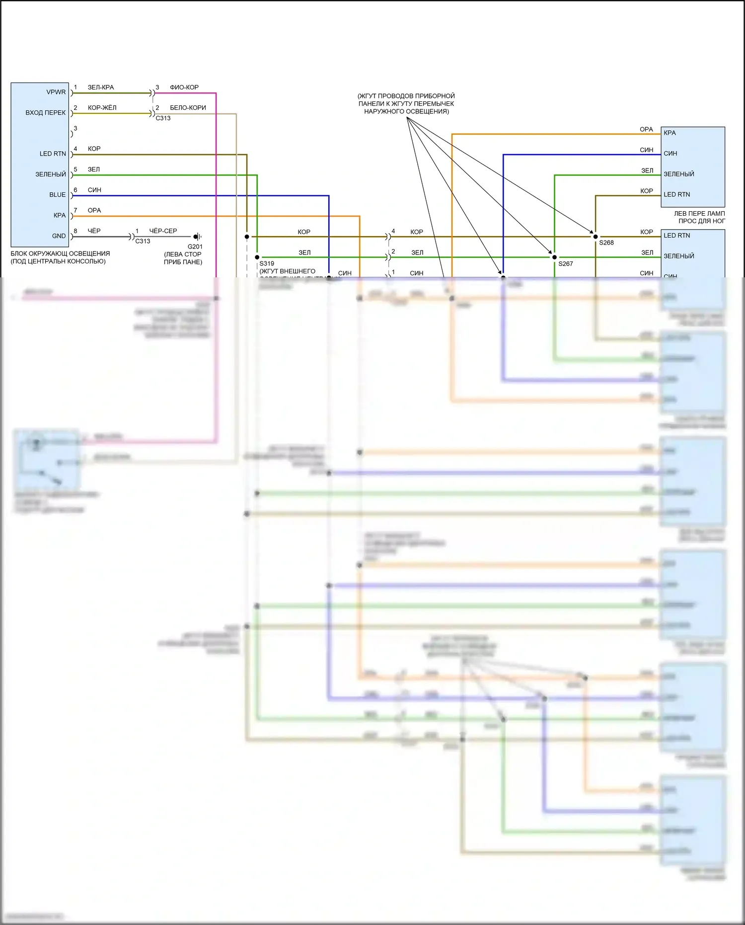 Fiesta ST Ford VII (2018-2021): Электросхема освещения салона (2 из 2) 