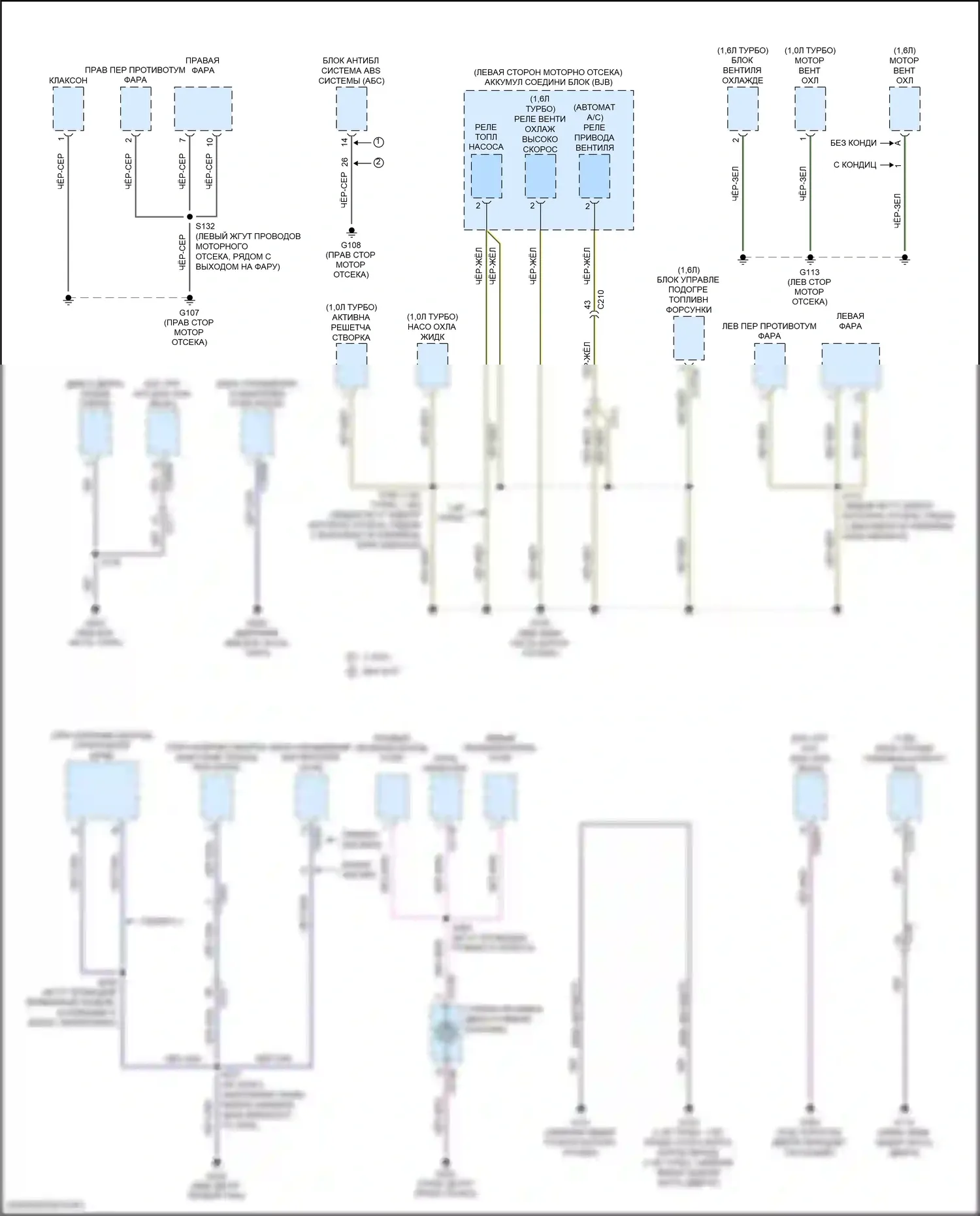 Fiesta ST Ford VII (2018-2021): Электросхема точек подключения масс (2 из 4) 