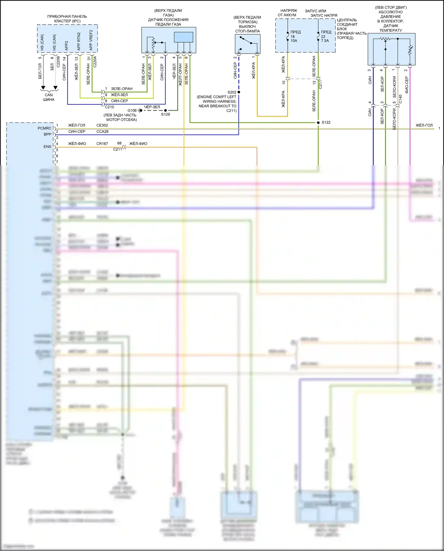 Fiesta Ford Mk6 рестайлинг (2012-2019): Электросхема двигателя 1.6l (1 из 4) 