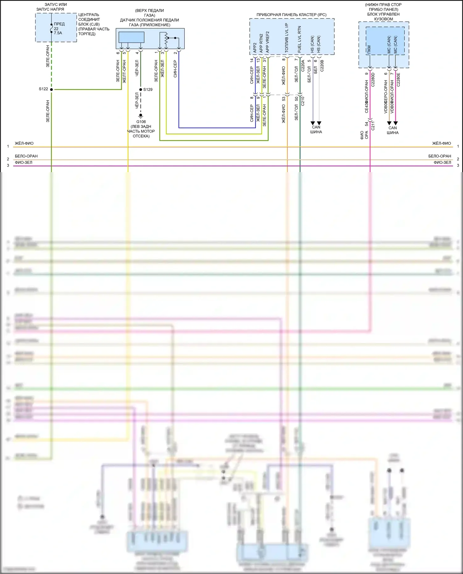 Fiesta Ford Mk6 рестайлинг (2012-2019): Электросхема двигателя 1,6л турбо (2 из 6) 