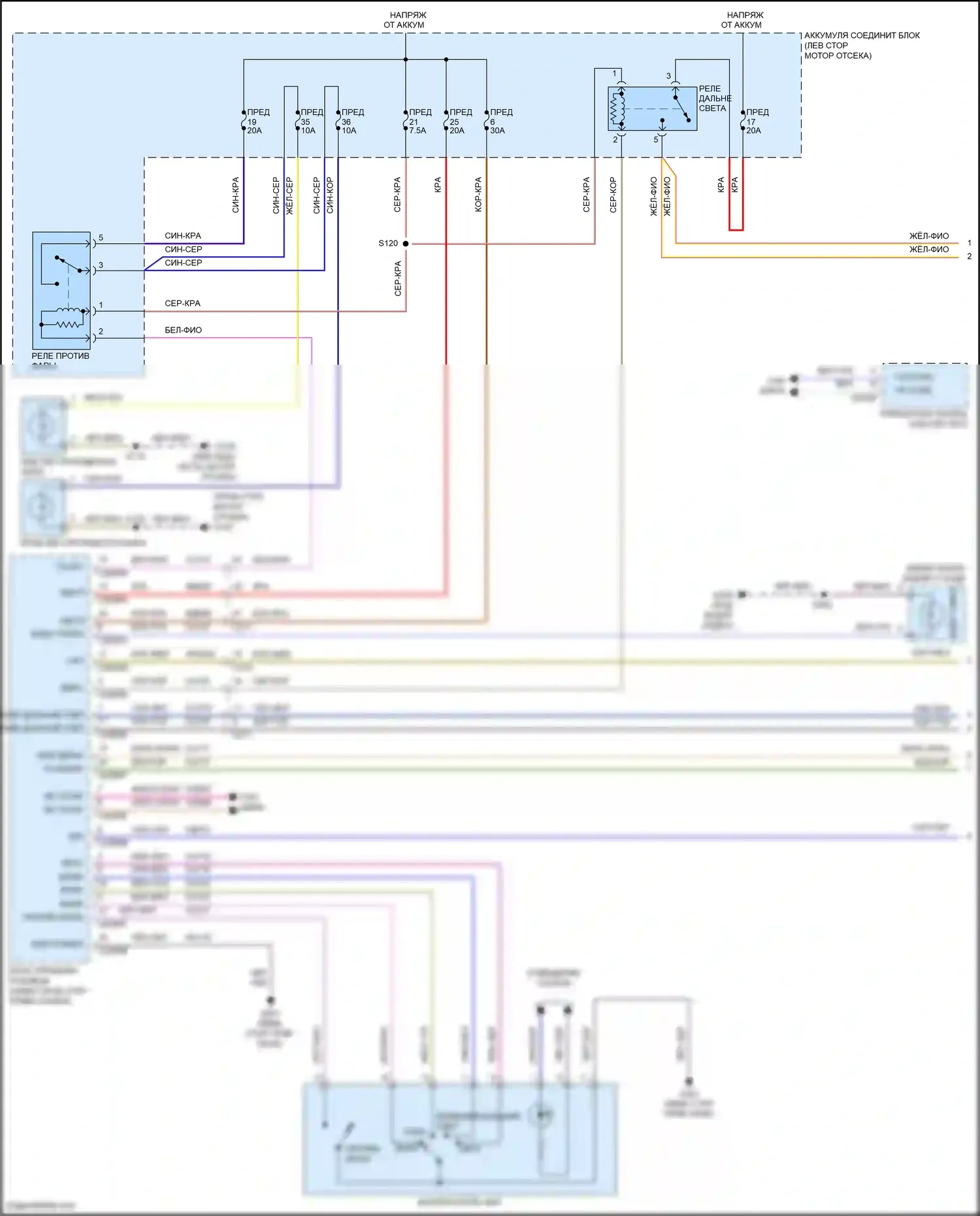 Fiesta Ford Mk6 рестайлинг (2012-2019): Электросхема фар (1 из 2) 