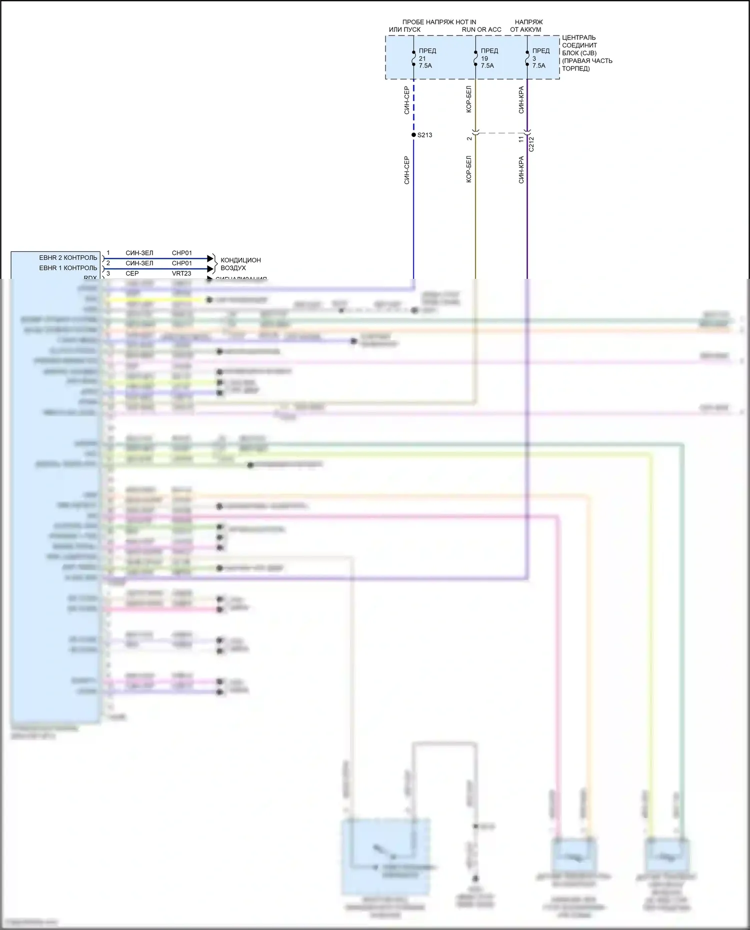 Fiesta Ford Mk6 рестайлинг (2012-2019): Электросхема приборной панели (1 из 2) 