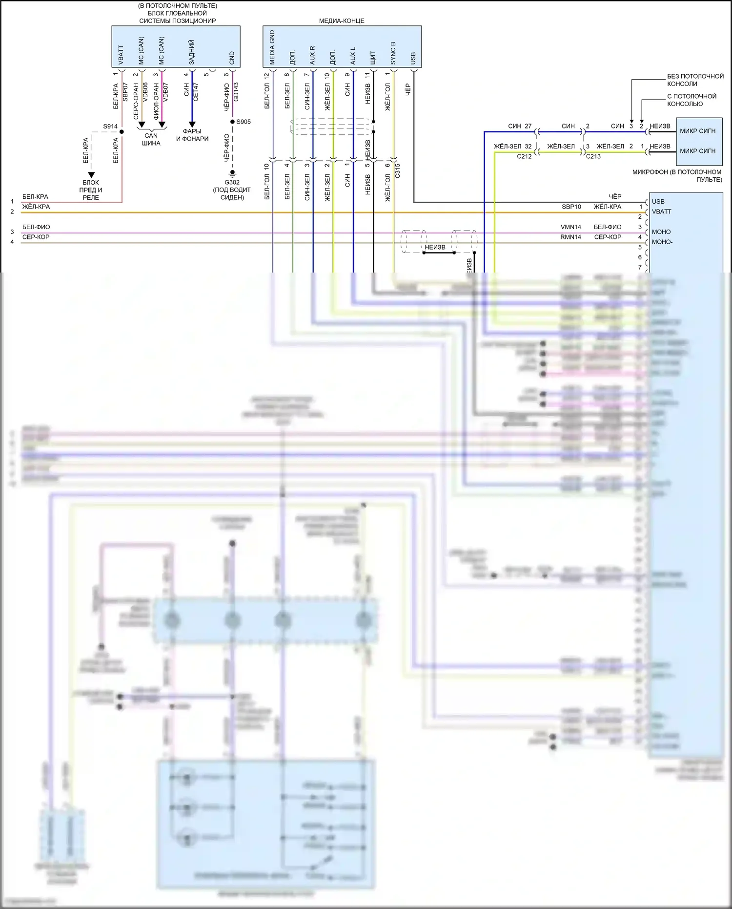 Fiesta Ford Mk6 рестайлинг (2012-2019): Электросхема навигации, с генератором синхронизации 2 (2 из 2) 