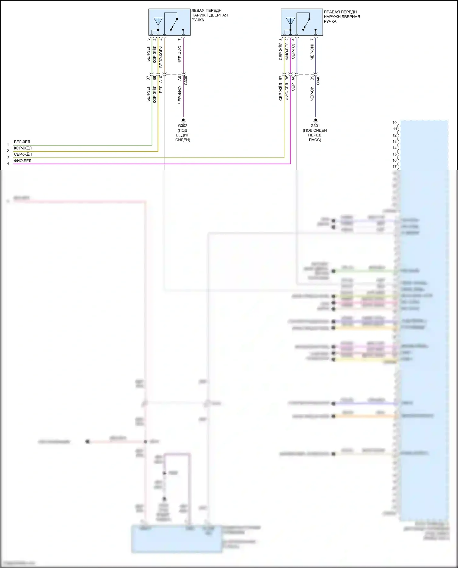 Fiesta Ford Mk6 рестайлинг (2012-2019): Электросхема центрального замка, с бесключевым доступом (4 из 4) 