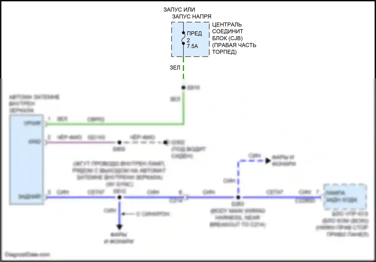 Fiesta Ford Mk6 рестайлинг (2012-2019): Электрохромная электросхема зеркала, с датчиком дождя 
