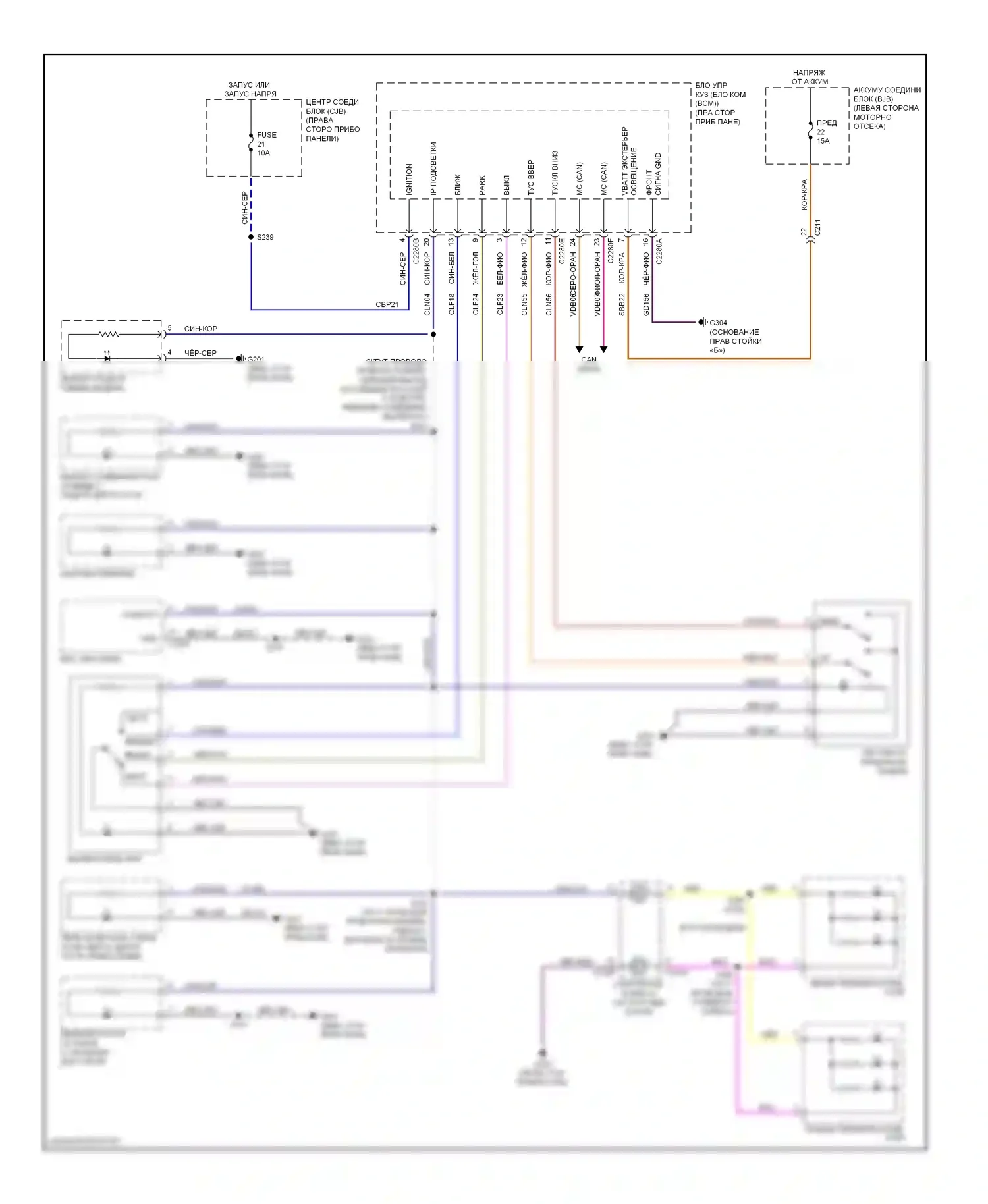 Fiesta Ford Mk6 (2008-2013): Электросхема подсветки приборной панели 