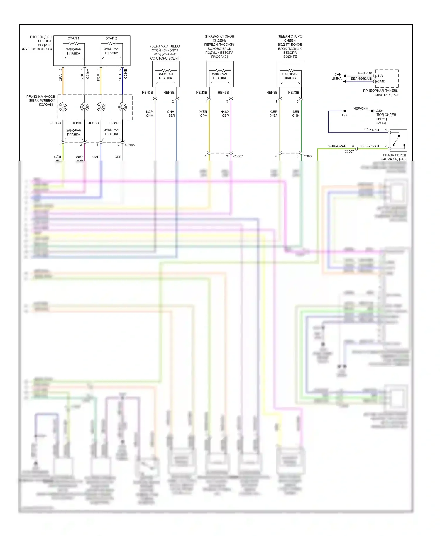 Fiesta Ford Mk6 (2008-2013): Электросхема подушек безопасности (2 из 2) 
