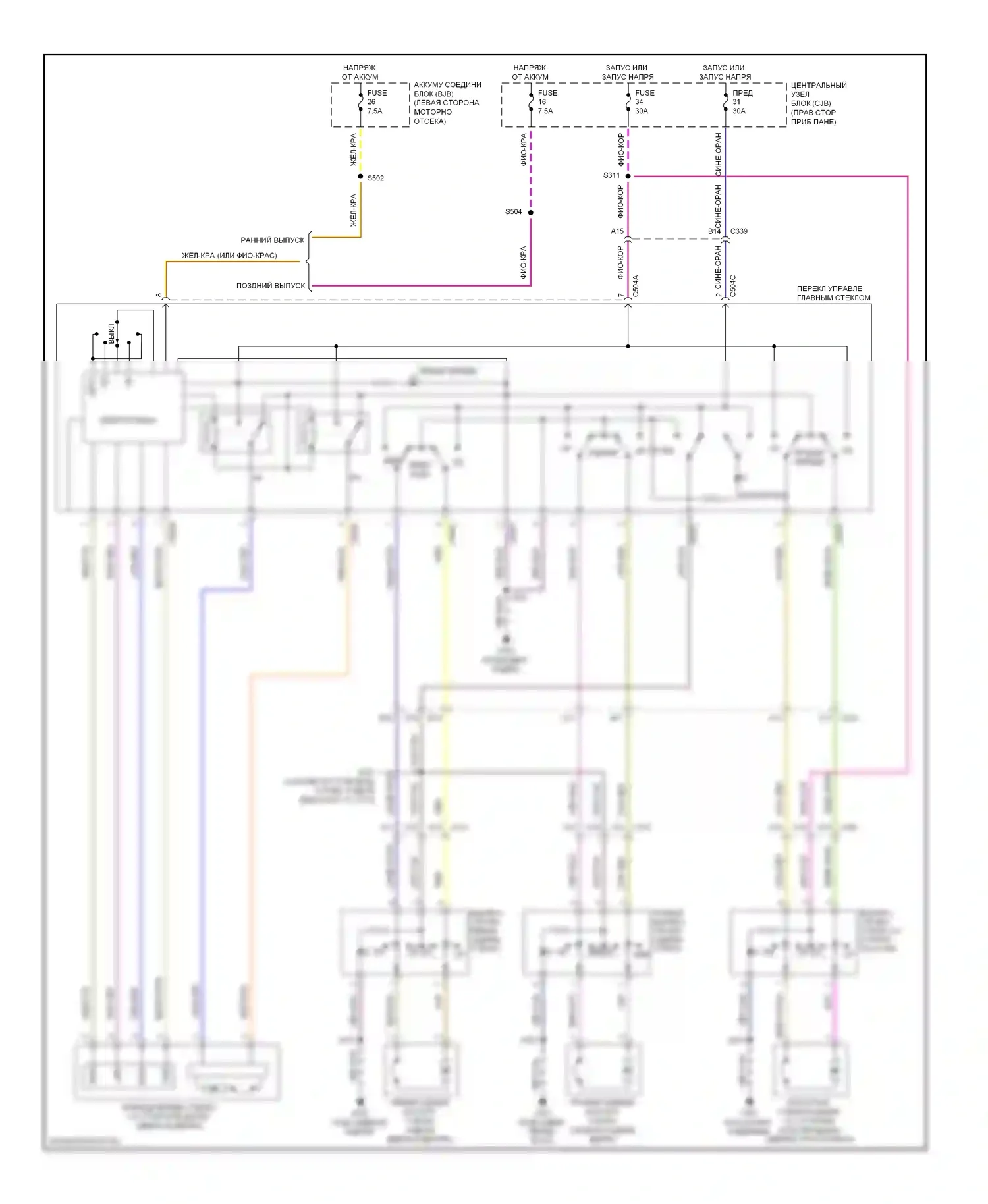 Fiesta Ford Mk6 (2008-2013): Стеклоподъемники электросхема 