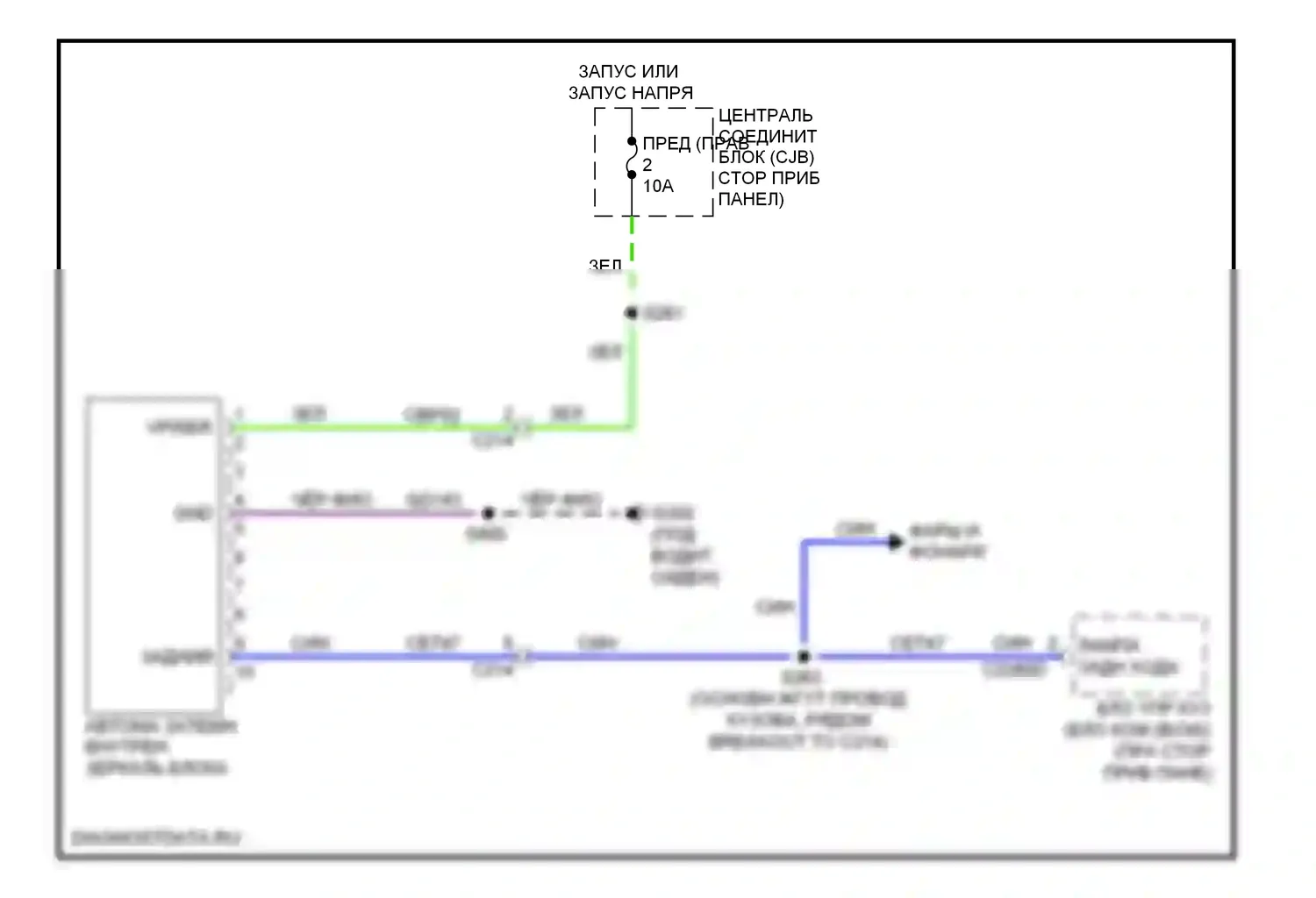 Fiesta Ford Mk6 (2008-2013): Электросхема электрохромного зеркала 