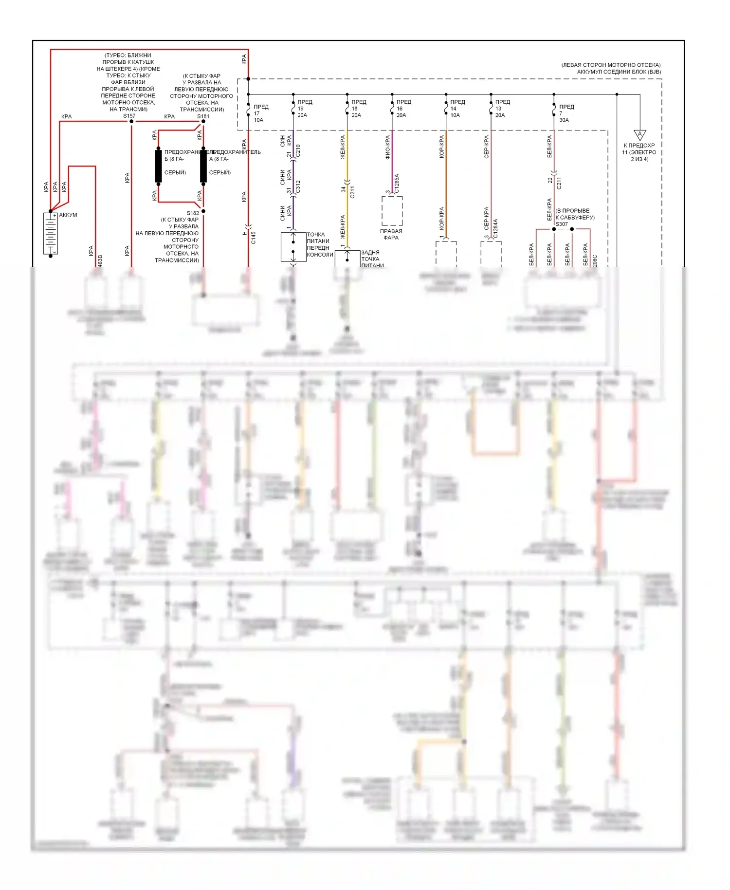 Flex Ford I (2008-2013): Электросхема блока предохранителей реле (1 из 4) 