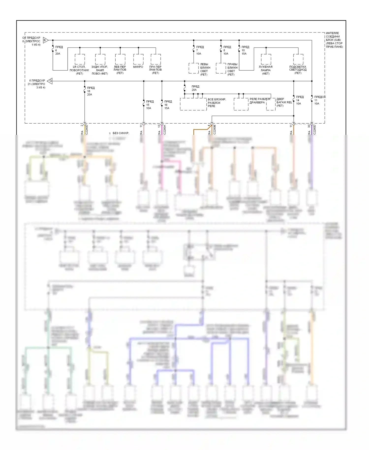 Flex Ford I (2008-2013): Электросхема блока предохранителей реле (3 из 4) 