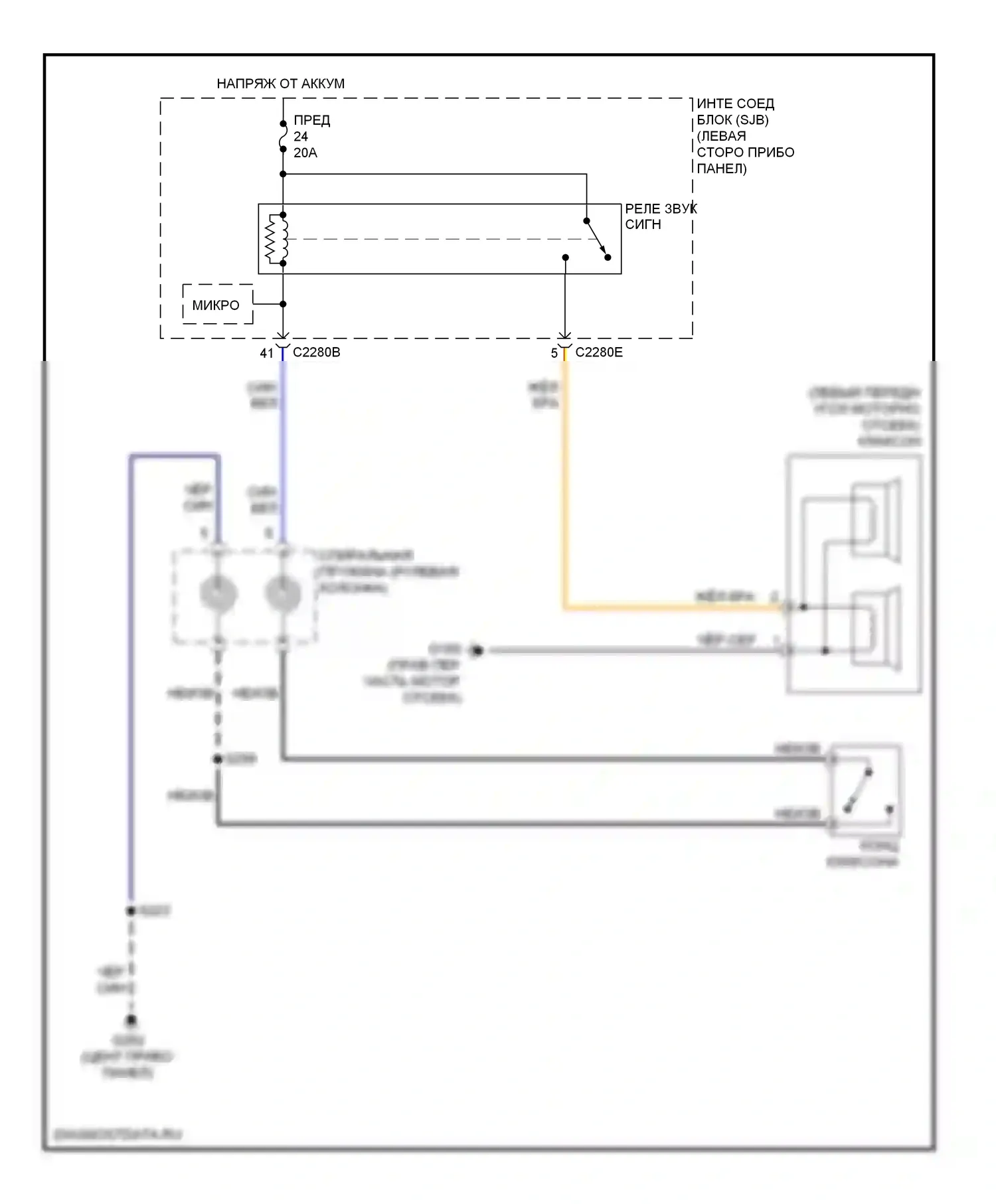 Flex Ford I (2008-2013): Электросхема клаксона 
