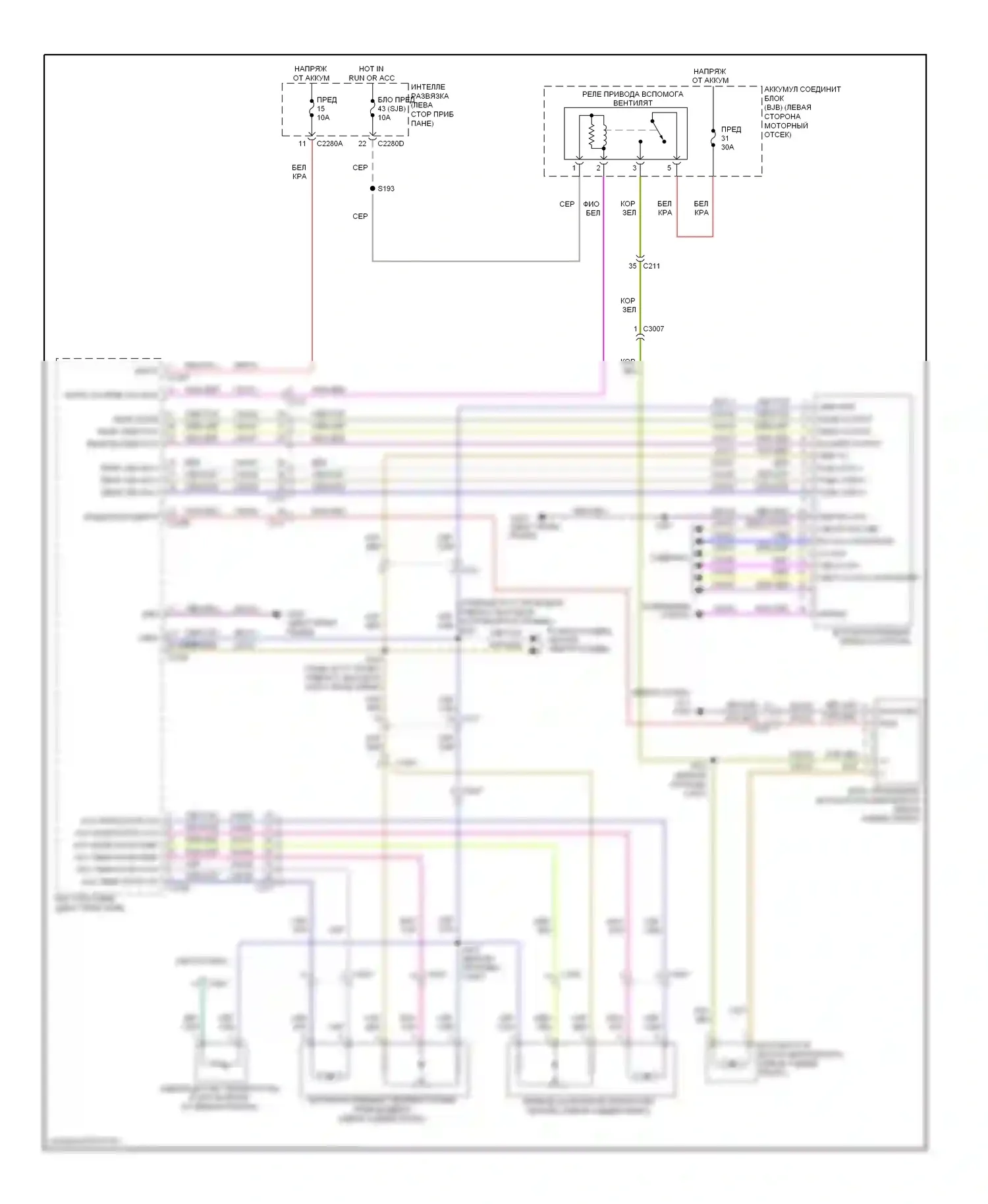 Flex Ford I (2008-2013): Электросхема вспомогательного вентилятора 