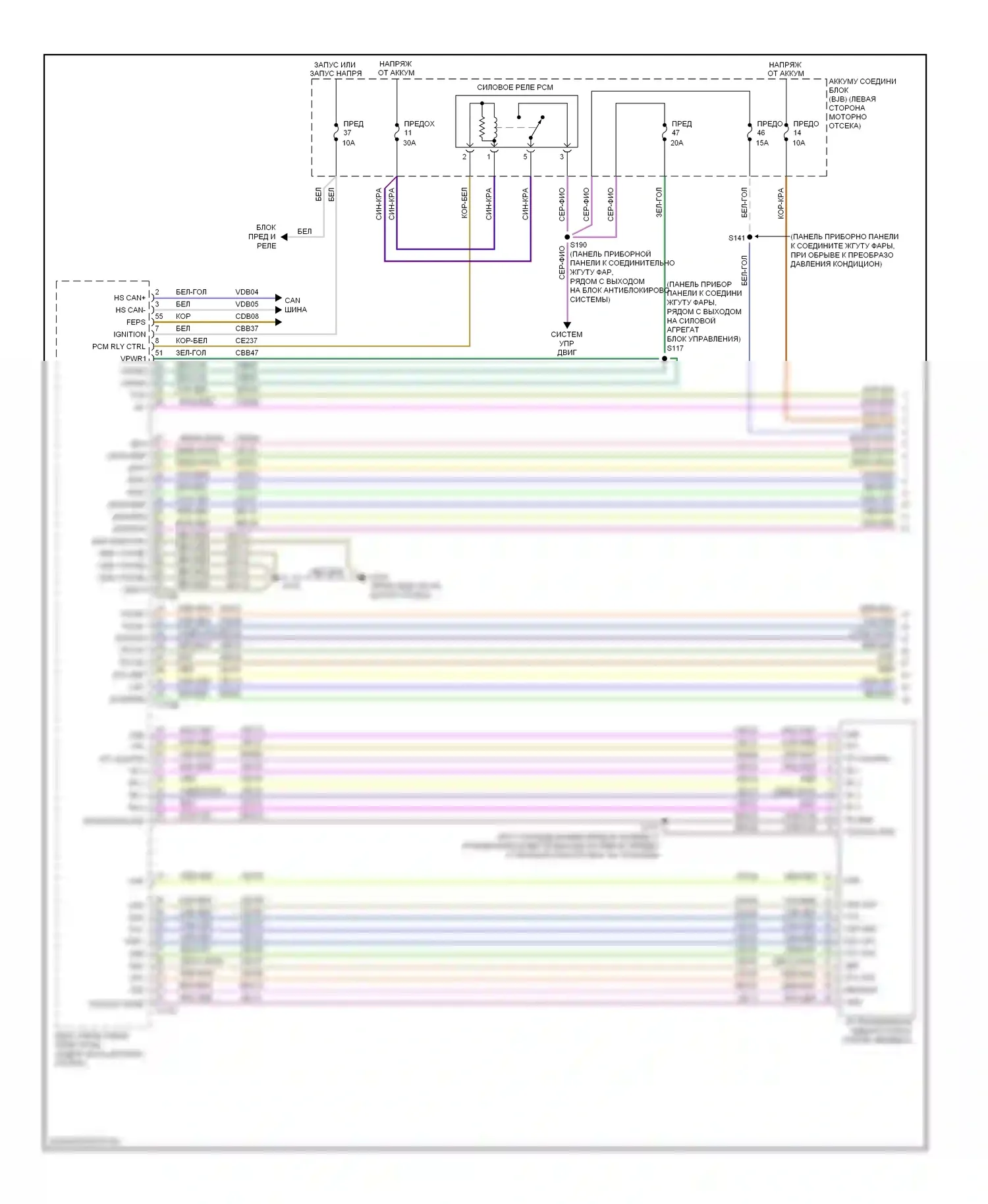 Flex Ford I (2008-2013): 3.5l, электросхема соединений автоматической коробки передач (1 из 2) 