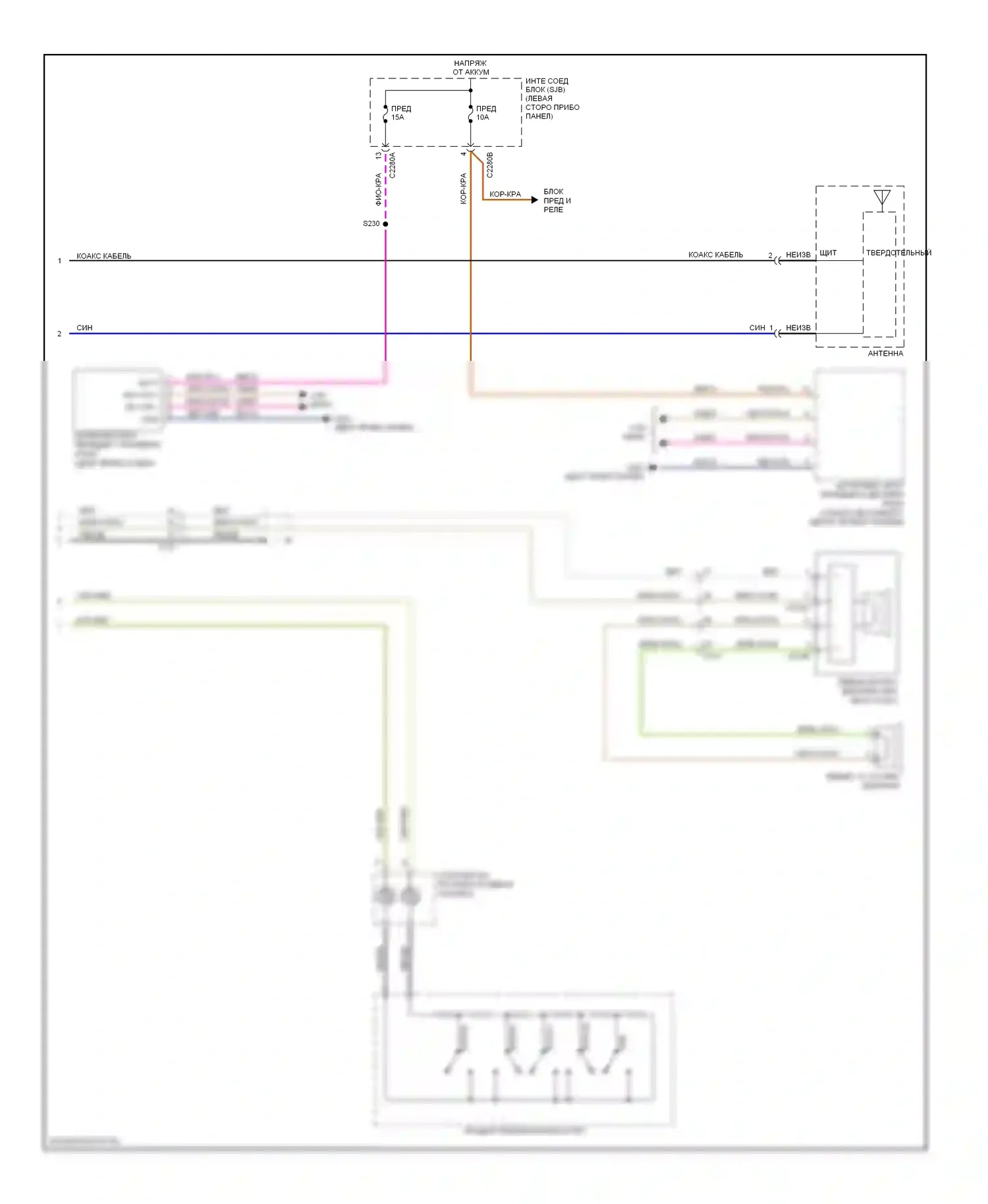 Flex Ford I (2008-2013): Электросхема базовой магнитолы (2 из 2) 