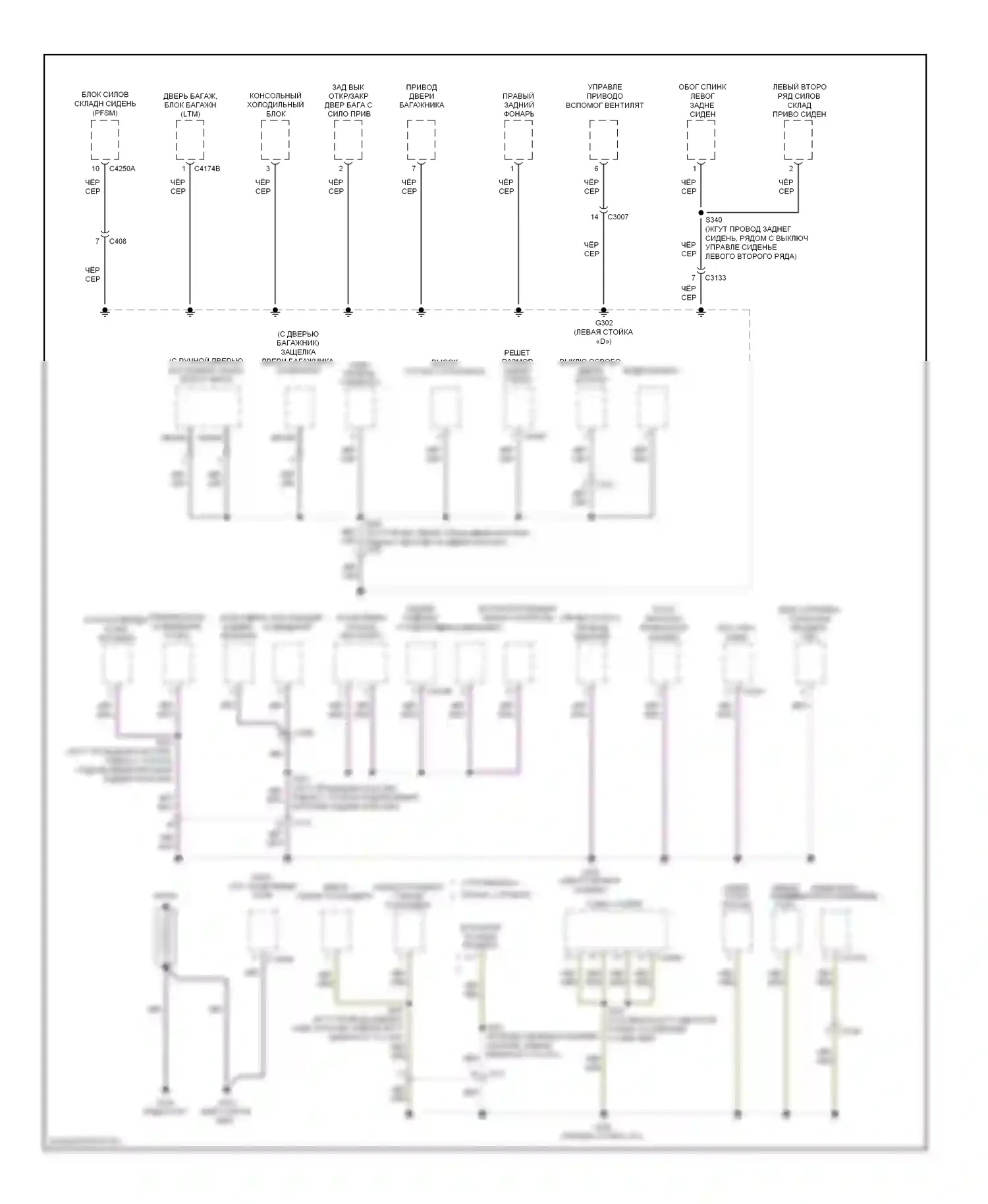 Flex Ford I (2008-2013): Электросхема точек подключения масс (3 из 3) 