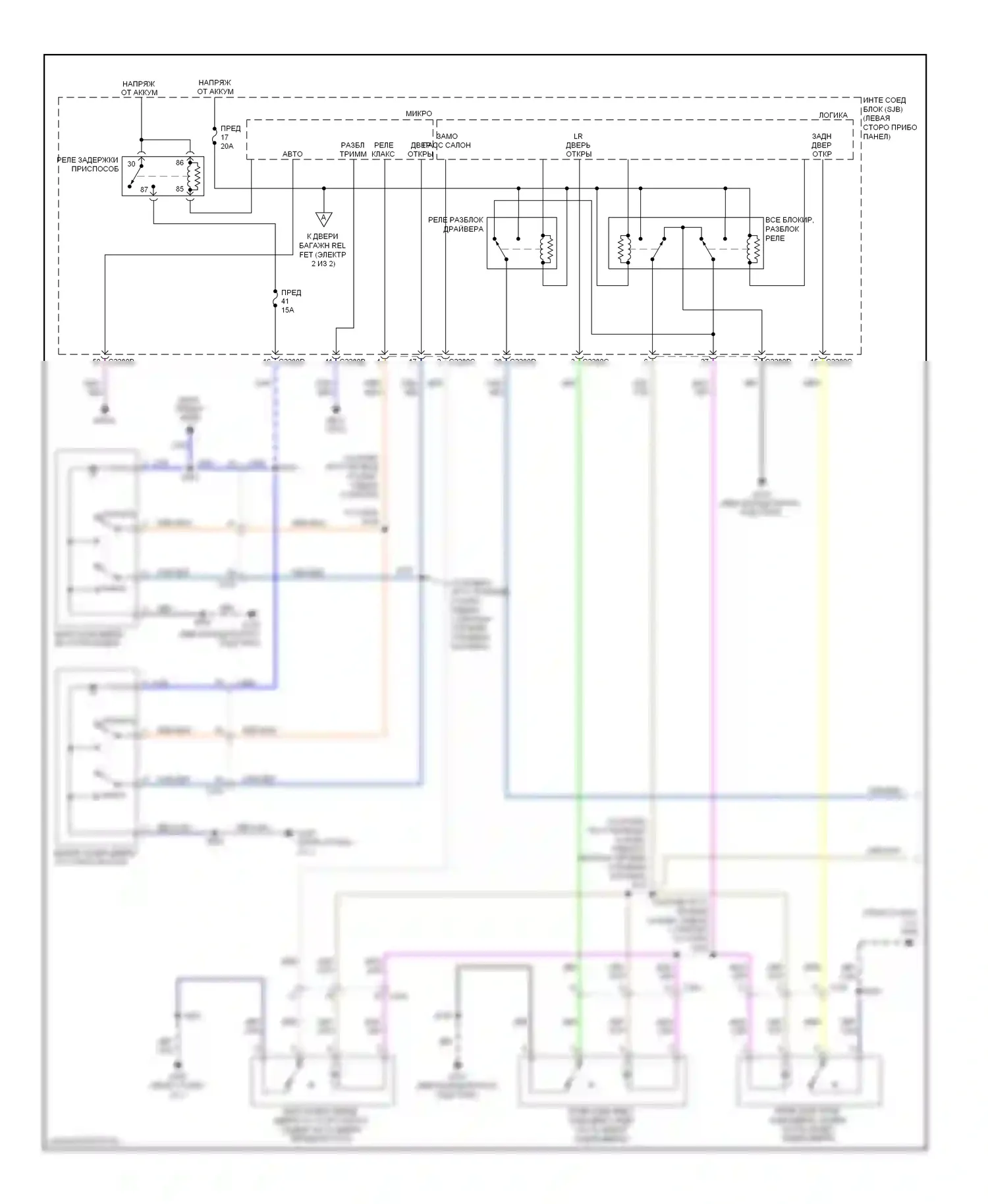 Flex Ford I (2008-2013): Электросхема центрального замка (1 из 2) 