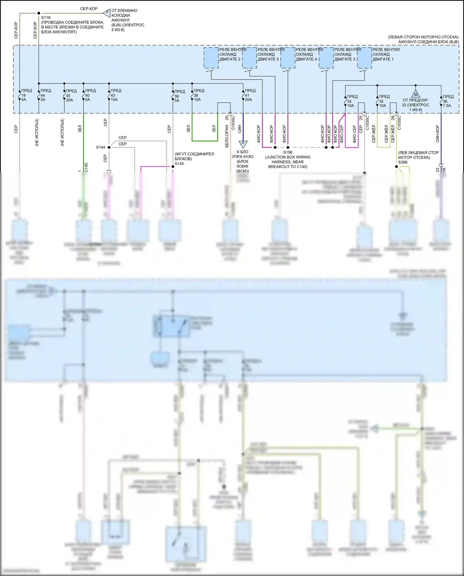 Focus RS Ford III (2016-2018): Электросхема блока предохранителей реле, rs (2 из 6) 