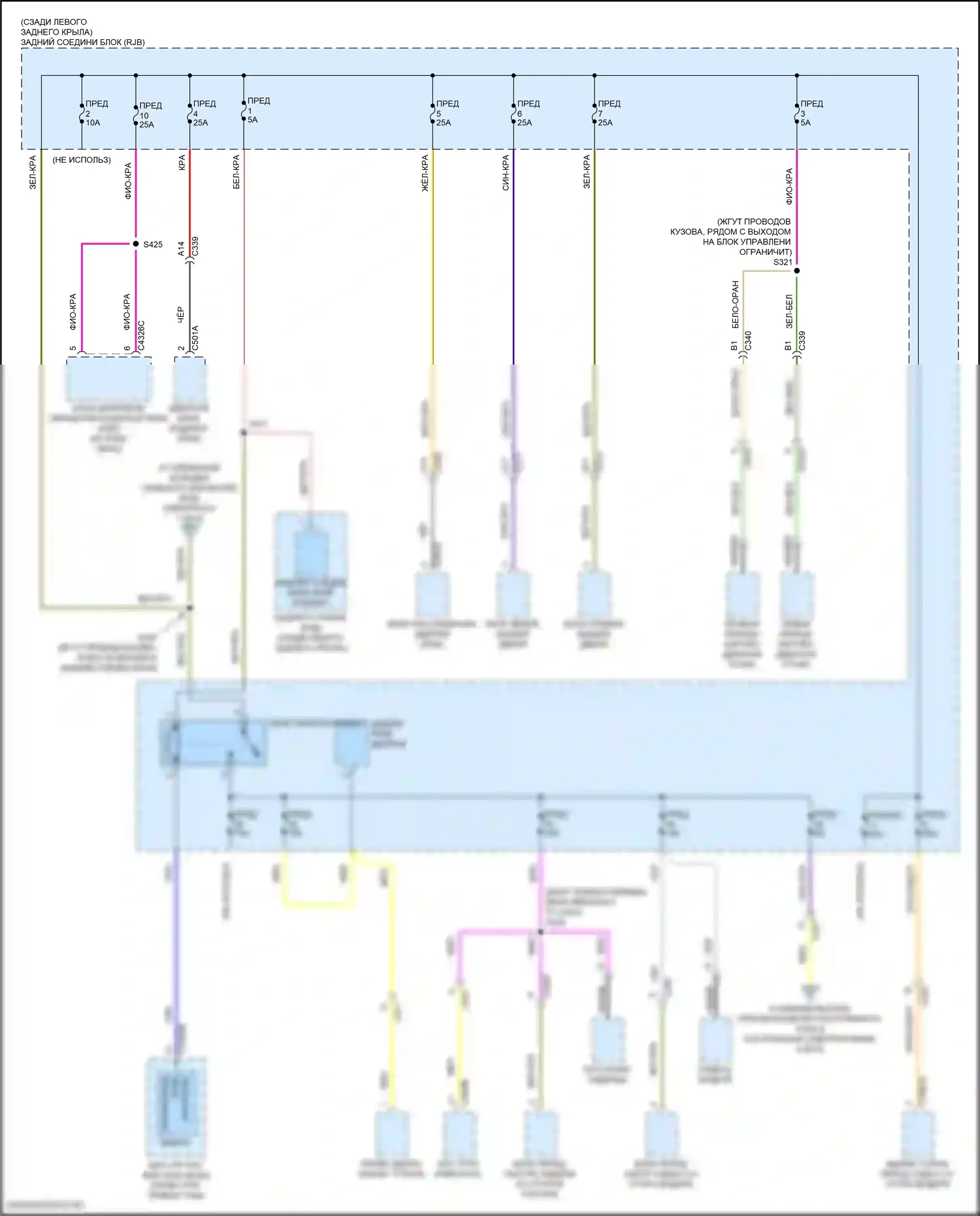 Focus RS Ford III (2016-2018): Электросхема блока предохранителей реле, rs (6 из 6) 