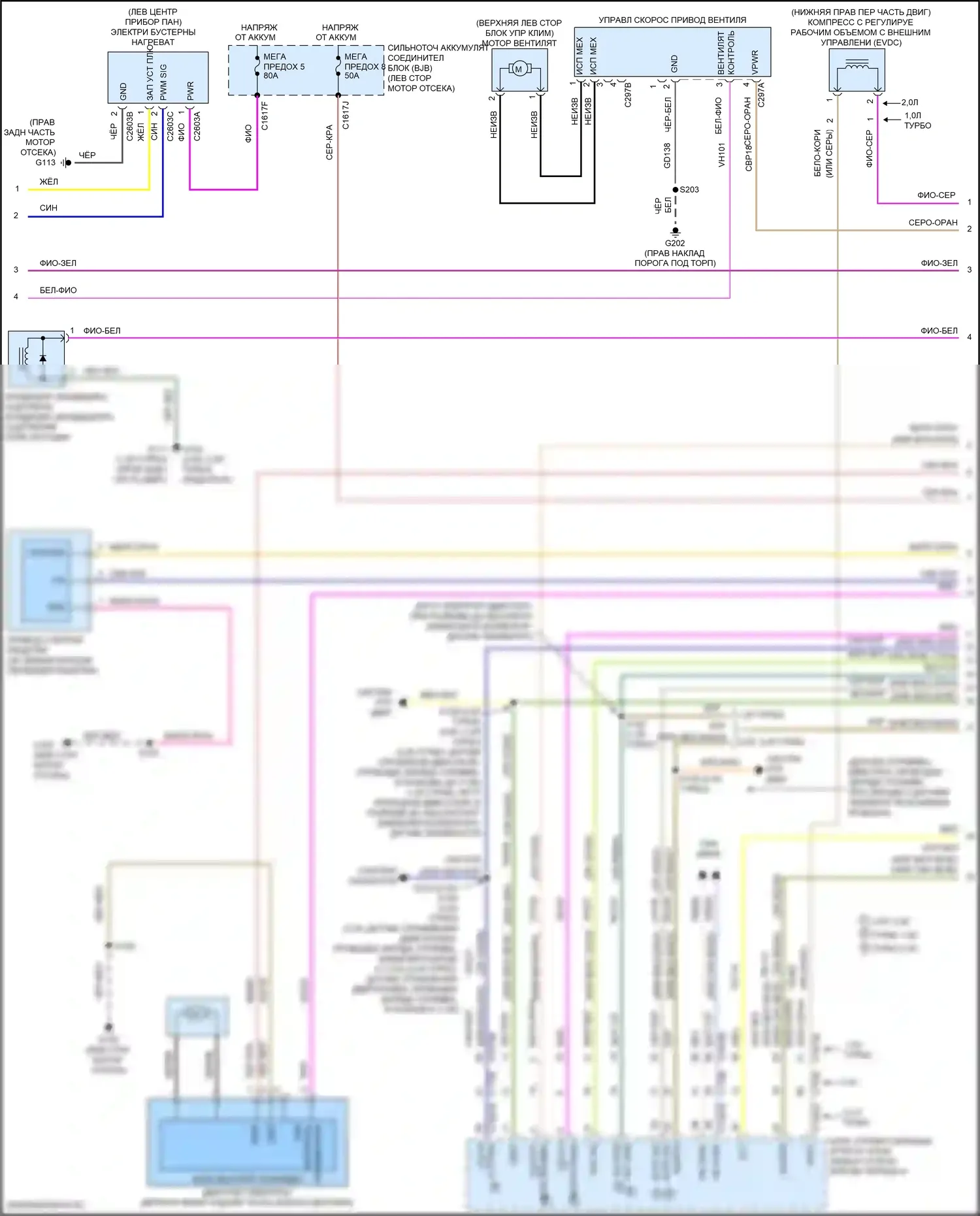 Focus RS Ford III (2016-2018): Электросхема климат контроля, кроме электрического и rs (2 из 3) 