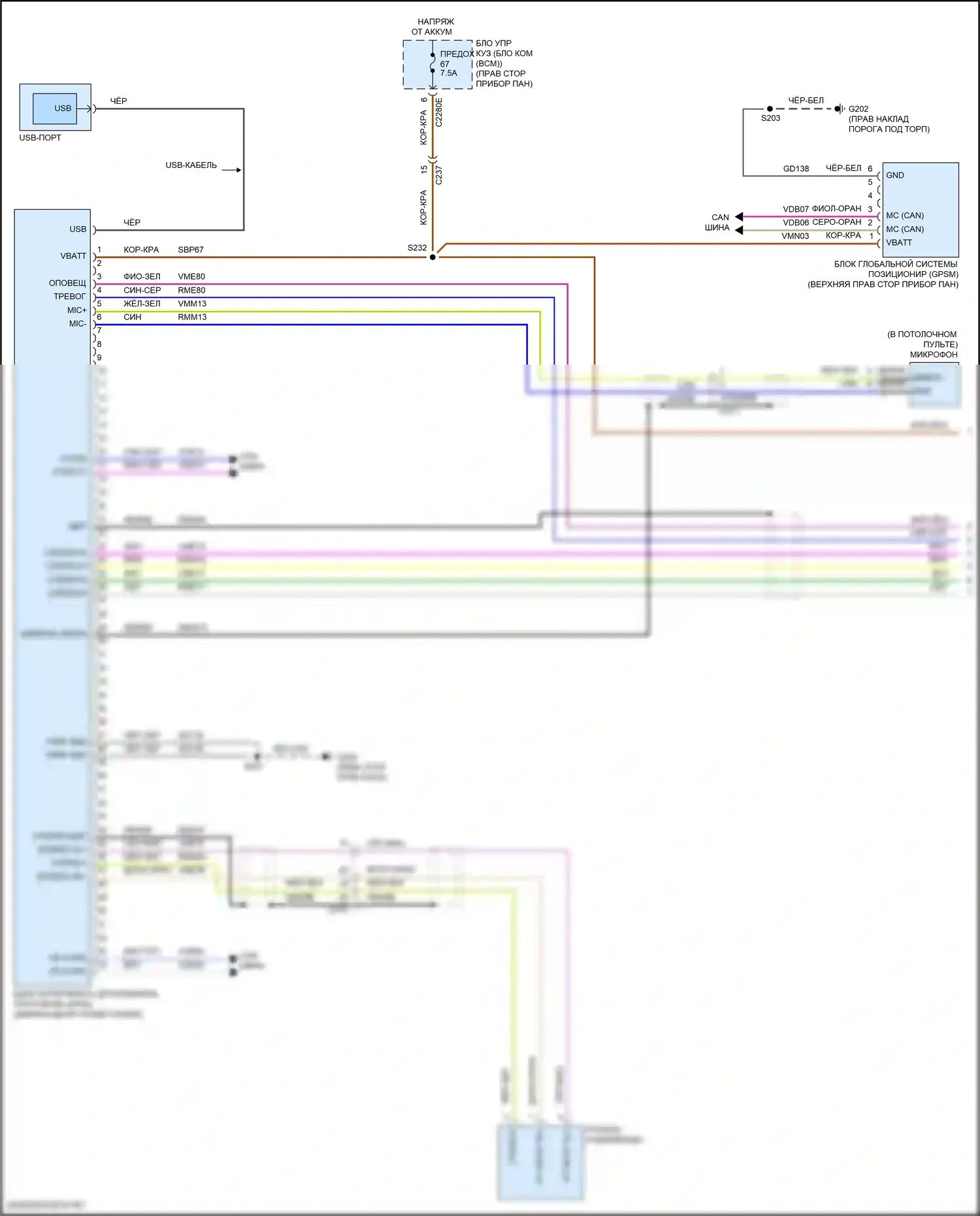 Focus RS Ford III (2016-2018): Электросхема магнитолы синхронизации, за исключением электрической и rs с генератором синхронизации 1 (1 из 2) 