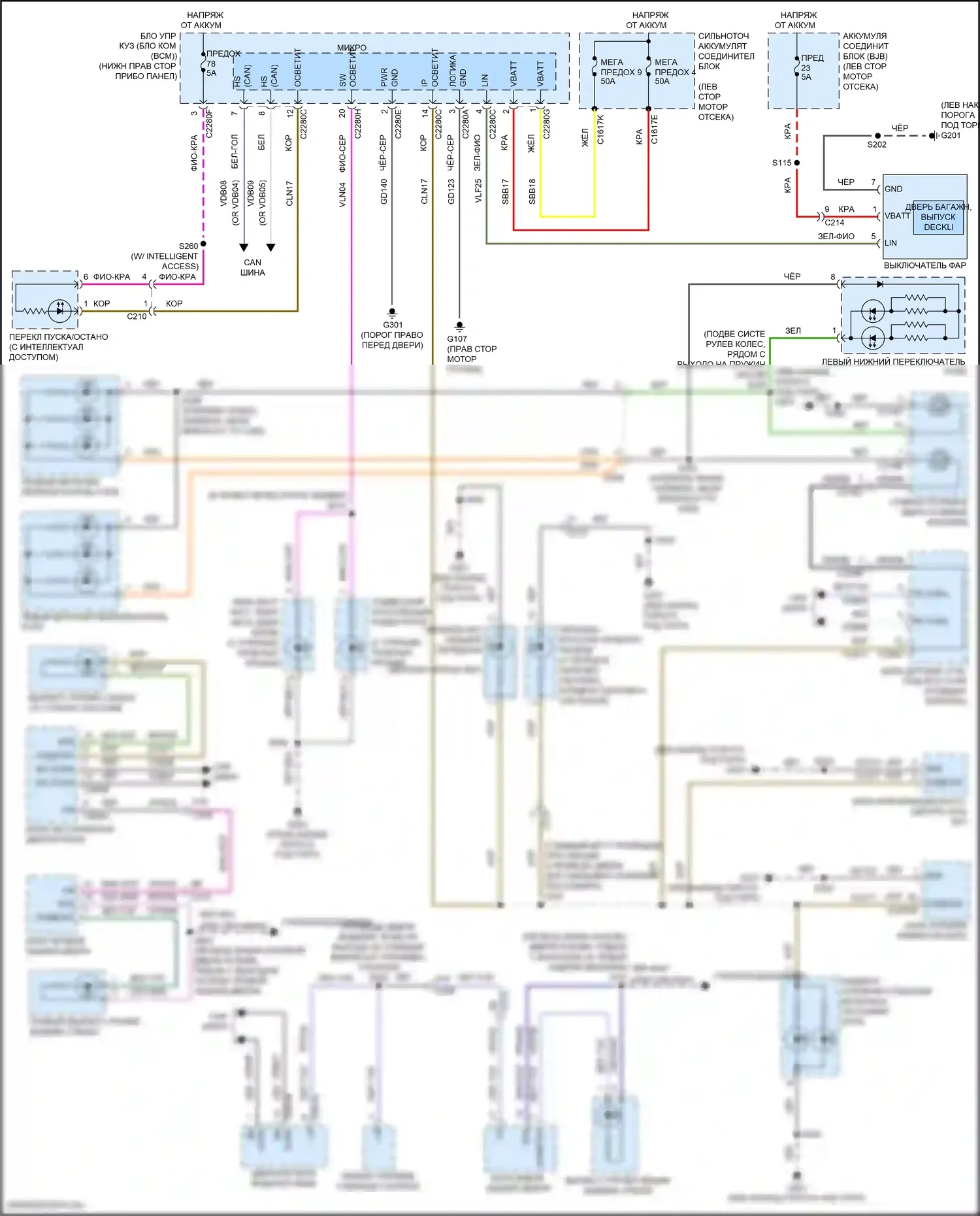 Focus RS Ford III (2016-2018): Электросхема подсветки приборной панели, кроме электрических и rs 