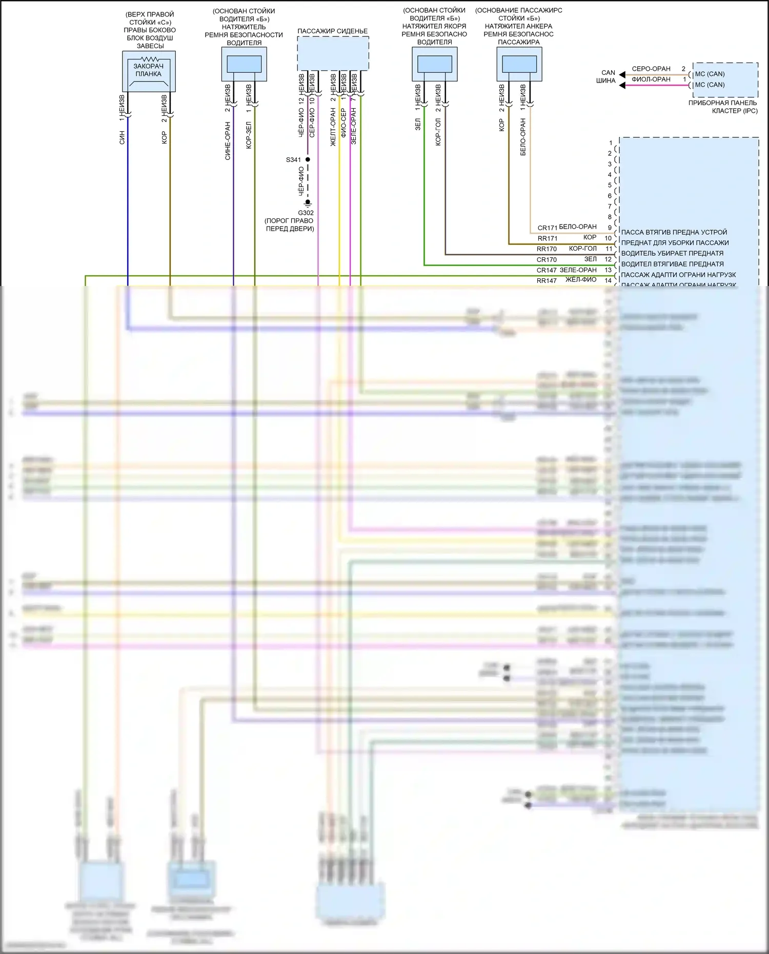 Focus RS Ford III (2016-2018): Электросхема подушек безопасности, rs (3 из 3) 
