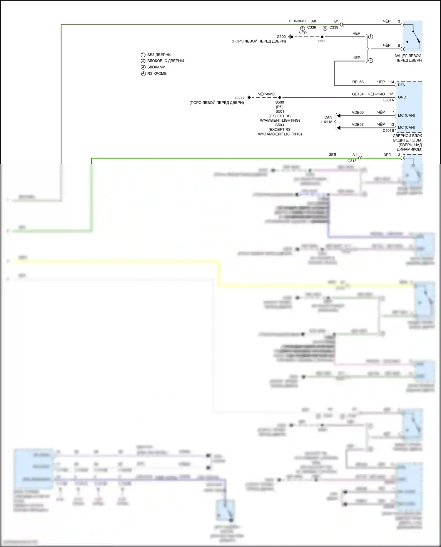 Focus RS Ford III (2016-2018): Электросхема приборной панели, кроме электрической (2 из 2) 