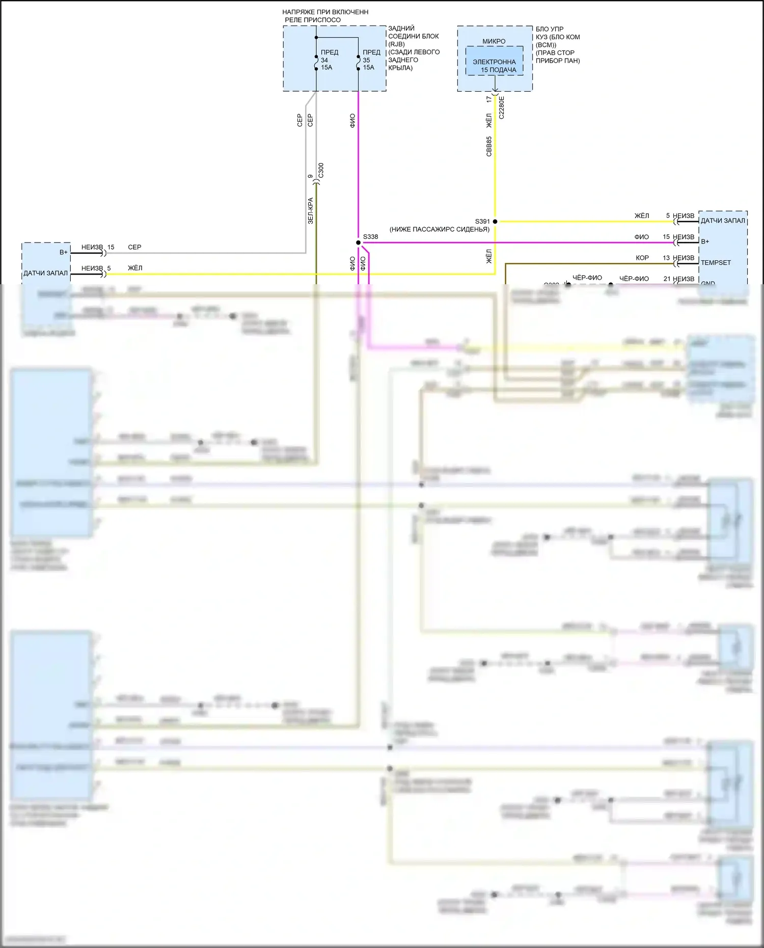 Focus RS Ford III (2016-2018): Электросхема обогреваемых сидений, rs 