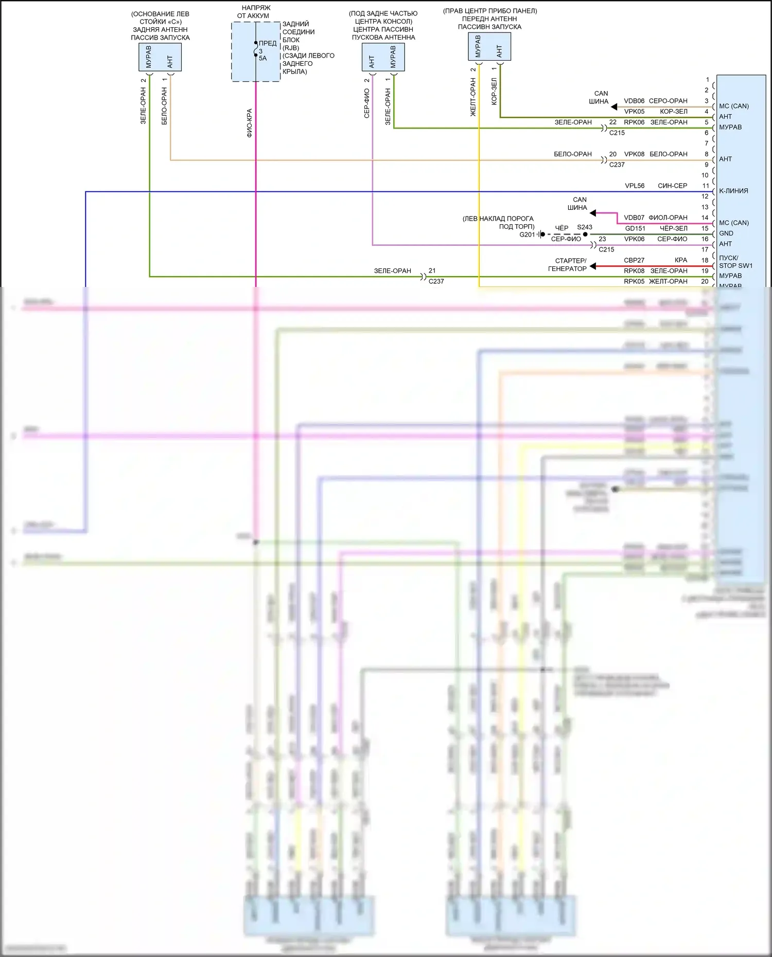 Focus RS Ford III (2016-2018): Электросхема защиты от взлома, rs с интеллектуальным доступом (5 из 5) 