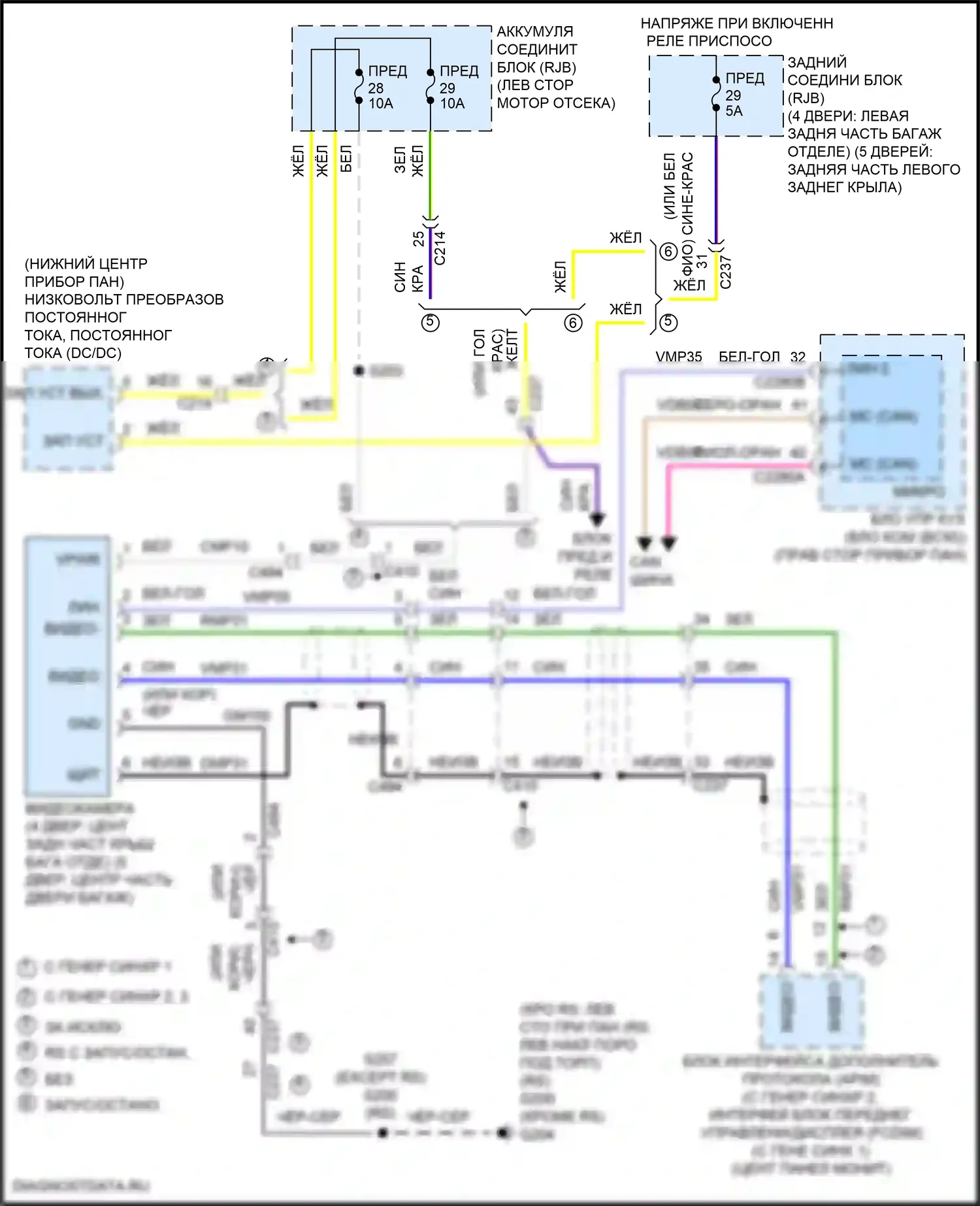 Focus RS Ford III (2016-2018): Электросхема камеры заднего вида, кроме электрической 