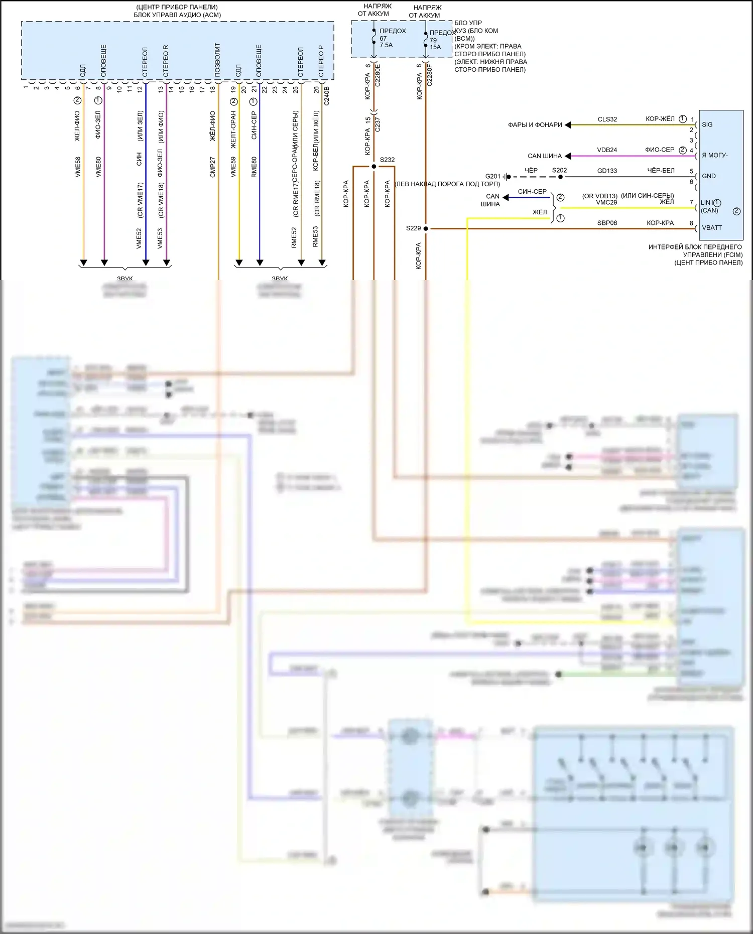 Focus RS Ford III (2016-2018): Электросхема навигации, кроме rs и электрическая с sony (2 из 2) 
