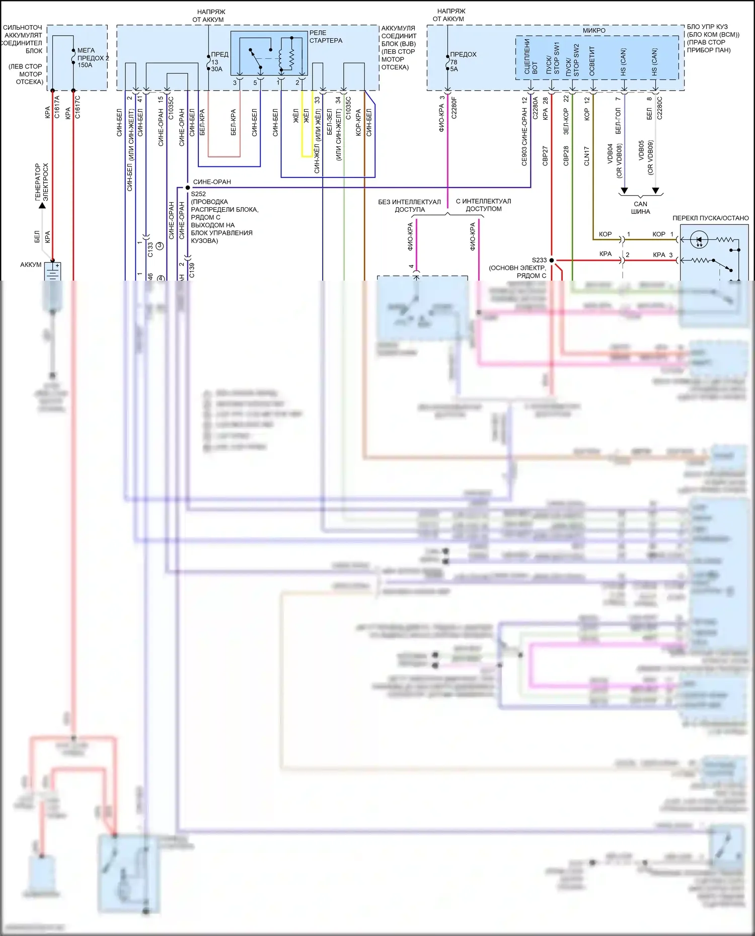 Focus RS Ford III (2016-2018): 1.0л турбо, электросхема стартера 