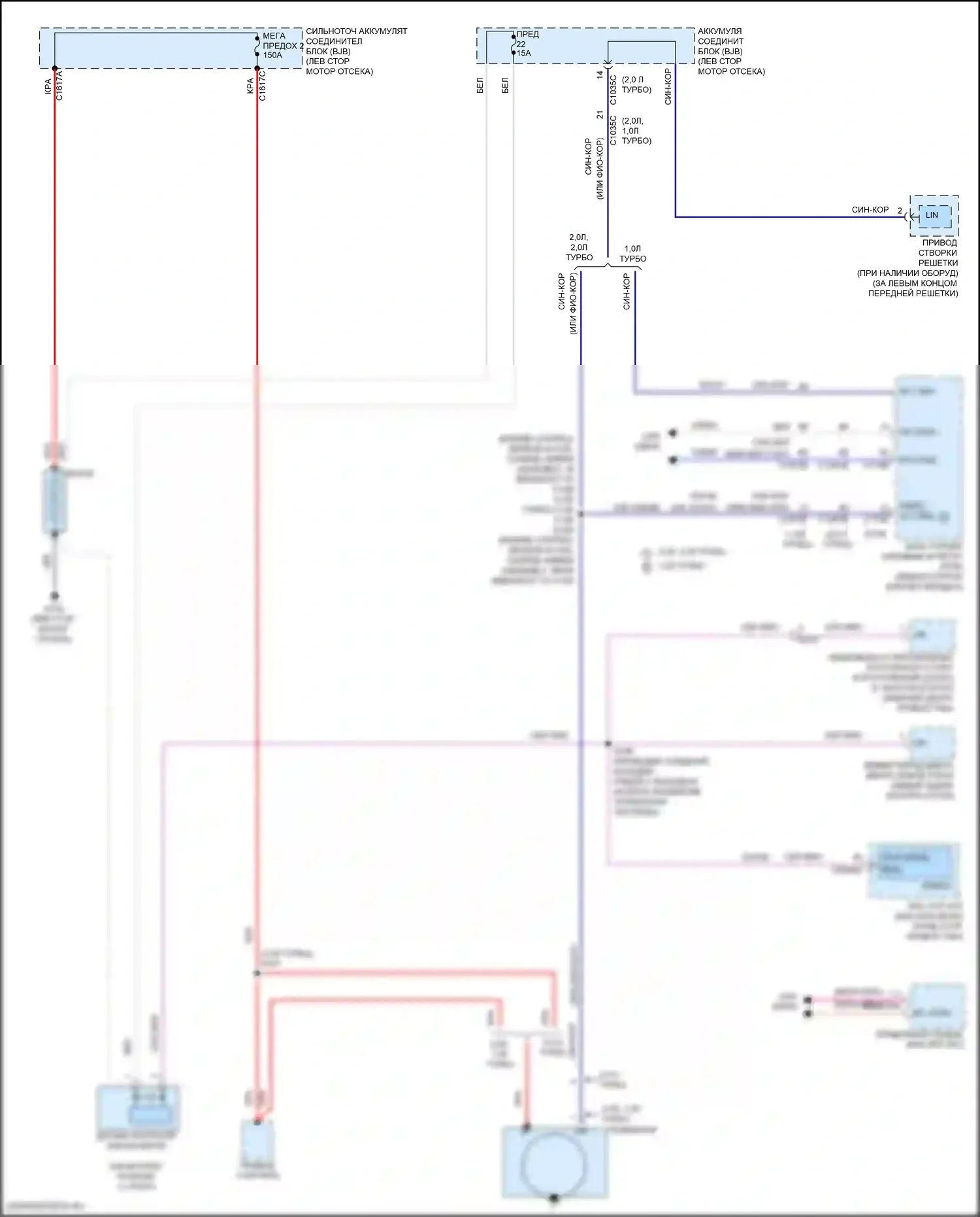 Focus RS Ford III (2016-2018): 2,0 л турбо, электросхема генератора 