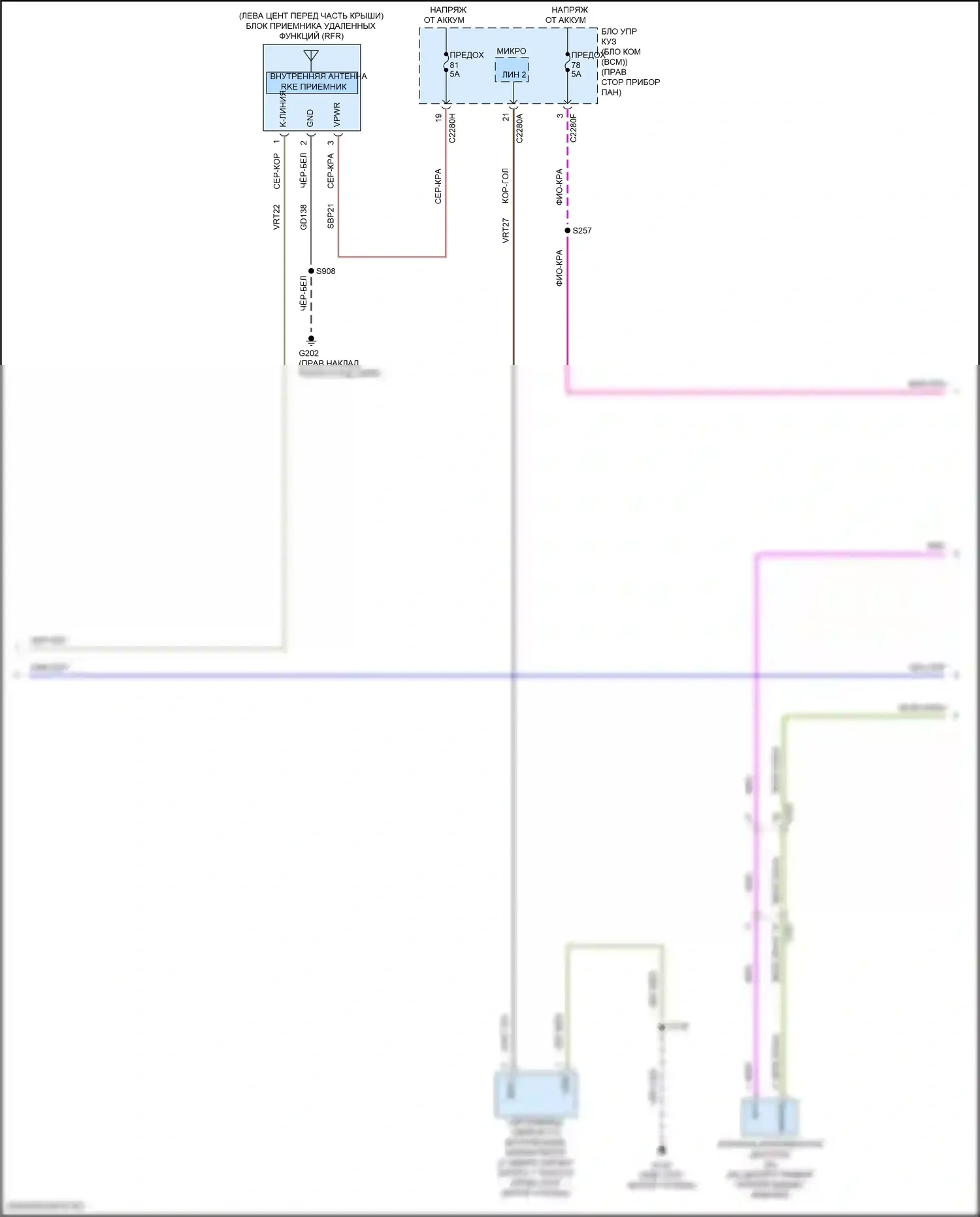 Focus RS Ford III (2016-2018): Электросхема центрального замка, rs с интеллектуальным доступом (4 из 5) 