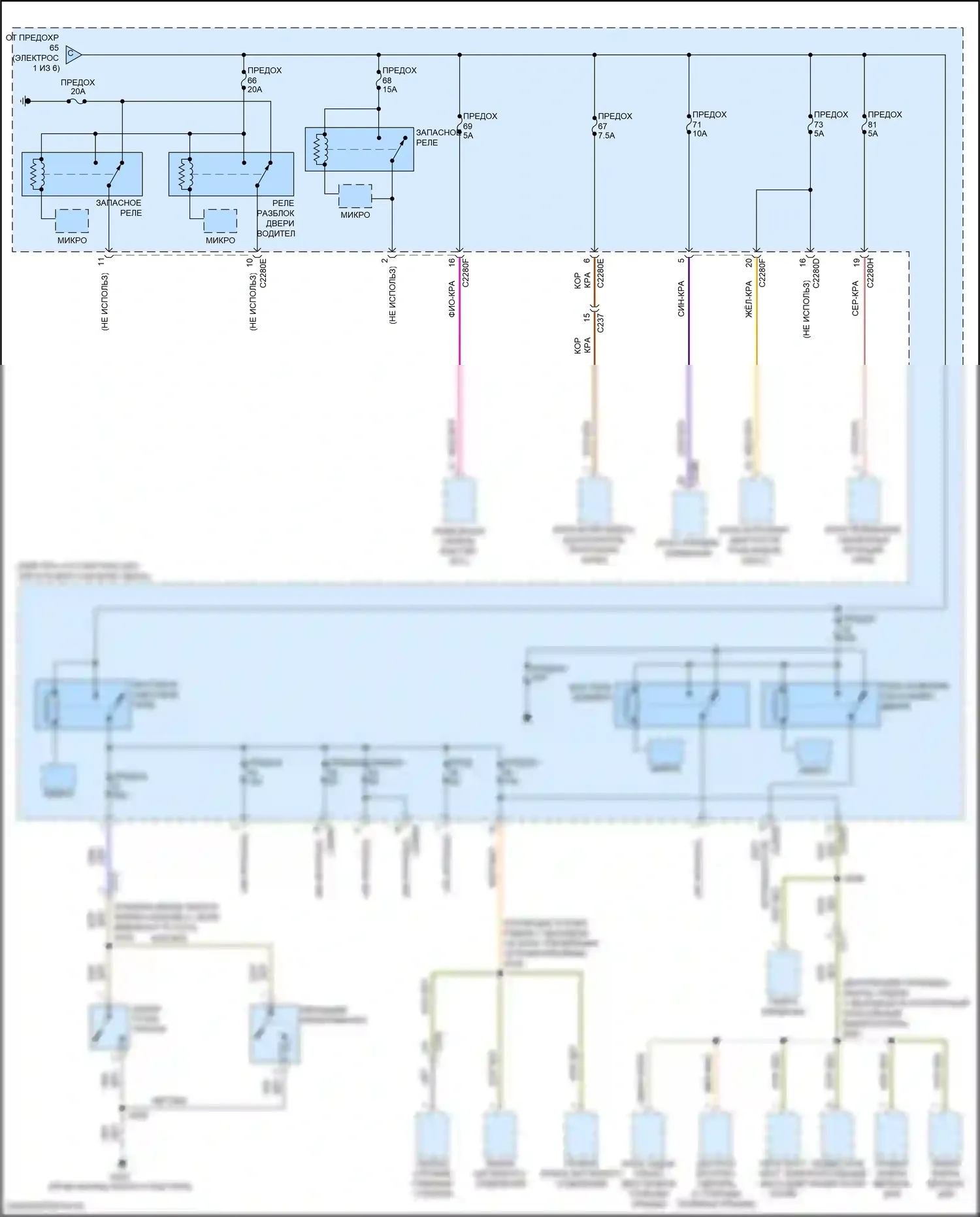 Focus ST Ford III рестайлинг (2015-2018): Электросхема блока предохранителей реле, электрическая (3 из 6) 