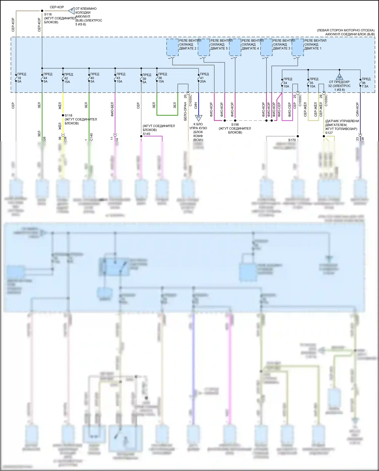 Focus ST Ford III рестайлинг (2015-2018): Электросхема блока предохранителей реле, rs (2 из 6) 