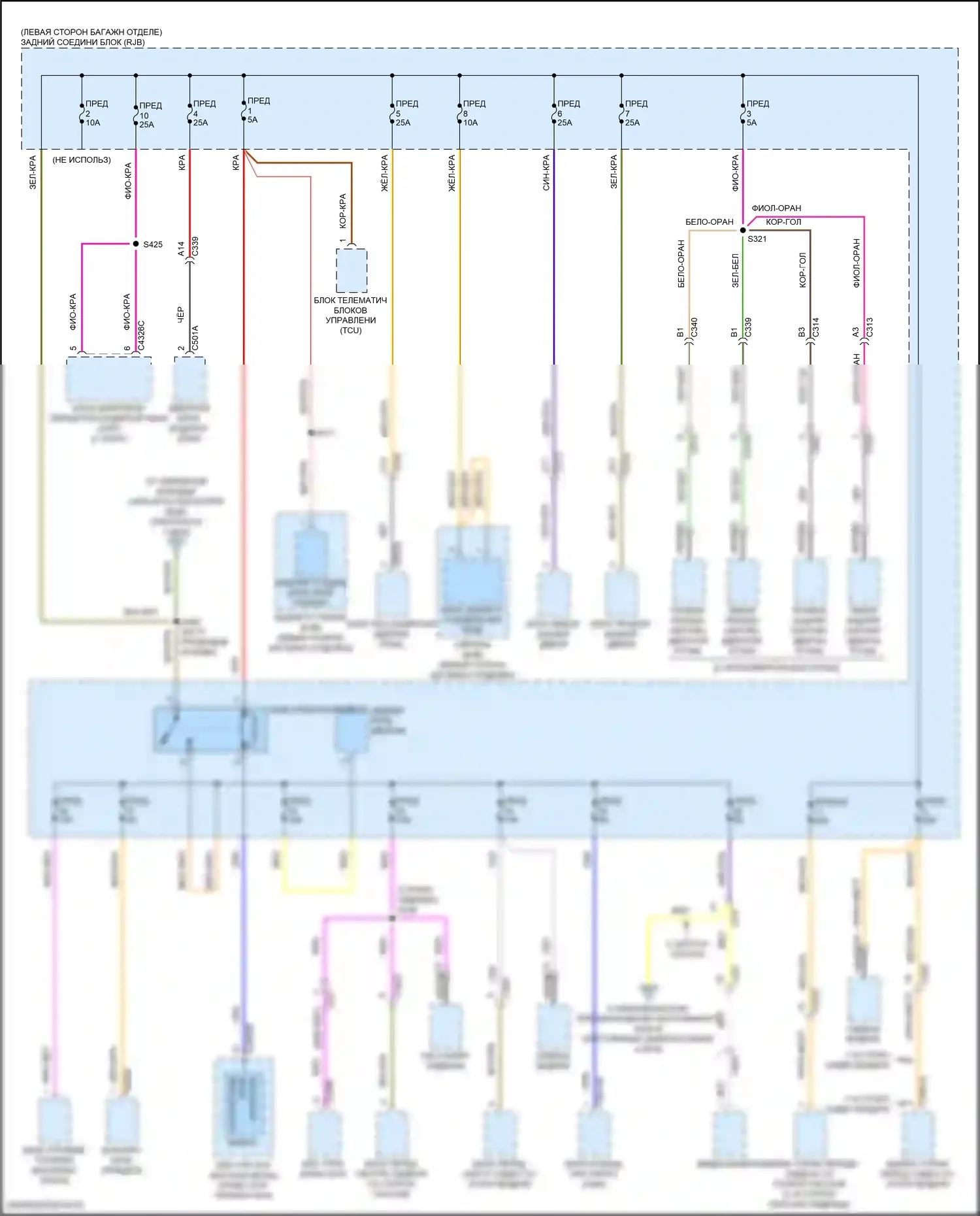 Focus ST Ford III рестайлинг (2015-2018): Электросхема блока предохранителей реле, rs (6 из 6) 