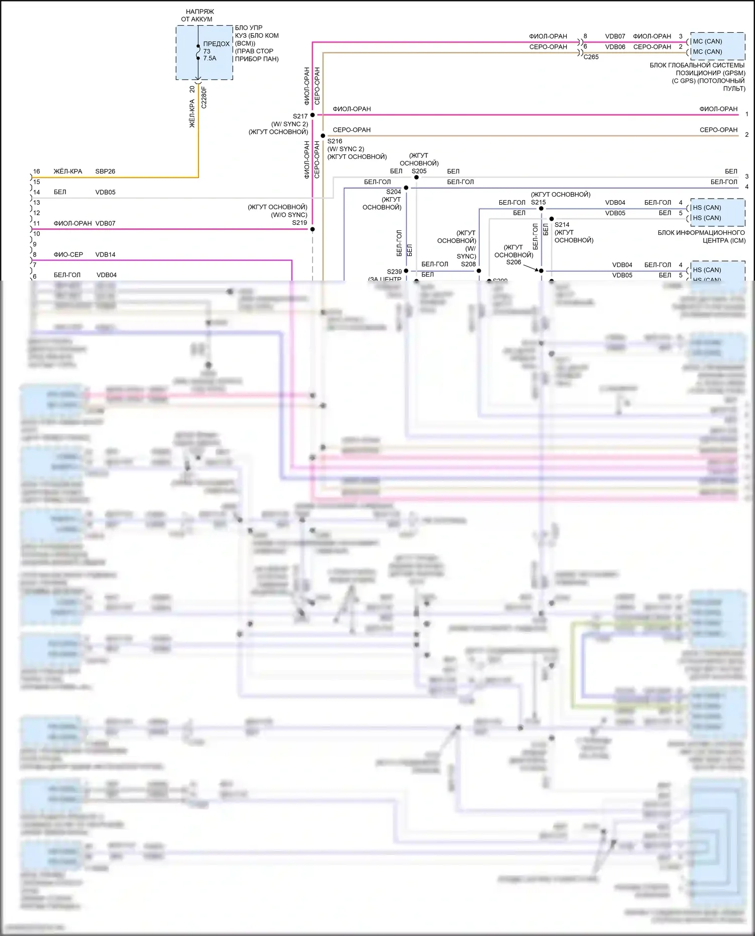 Focus ST Ford III рестайлинг (2015-2018): Can шина электросхема, rs (1 из 2) 