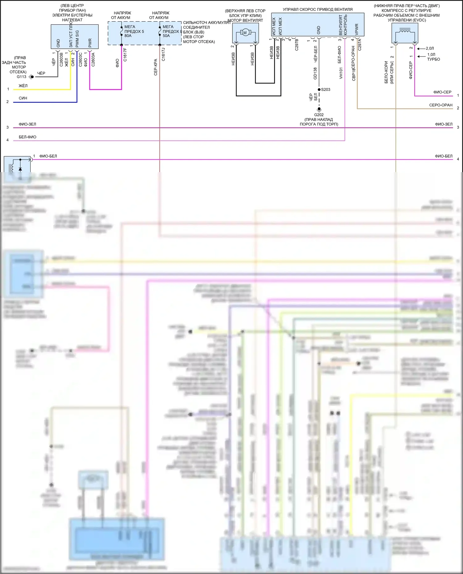 Focus ST Ford III рестайлинг (2015-2018): Электросхема климат контроля, кроме электрического и rs (2 из 3) 