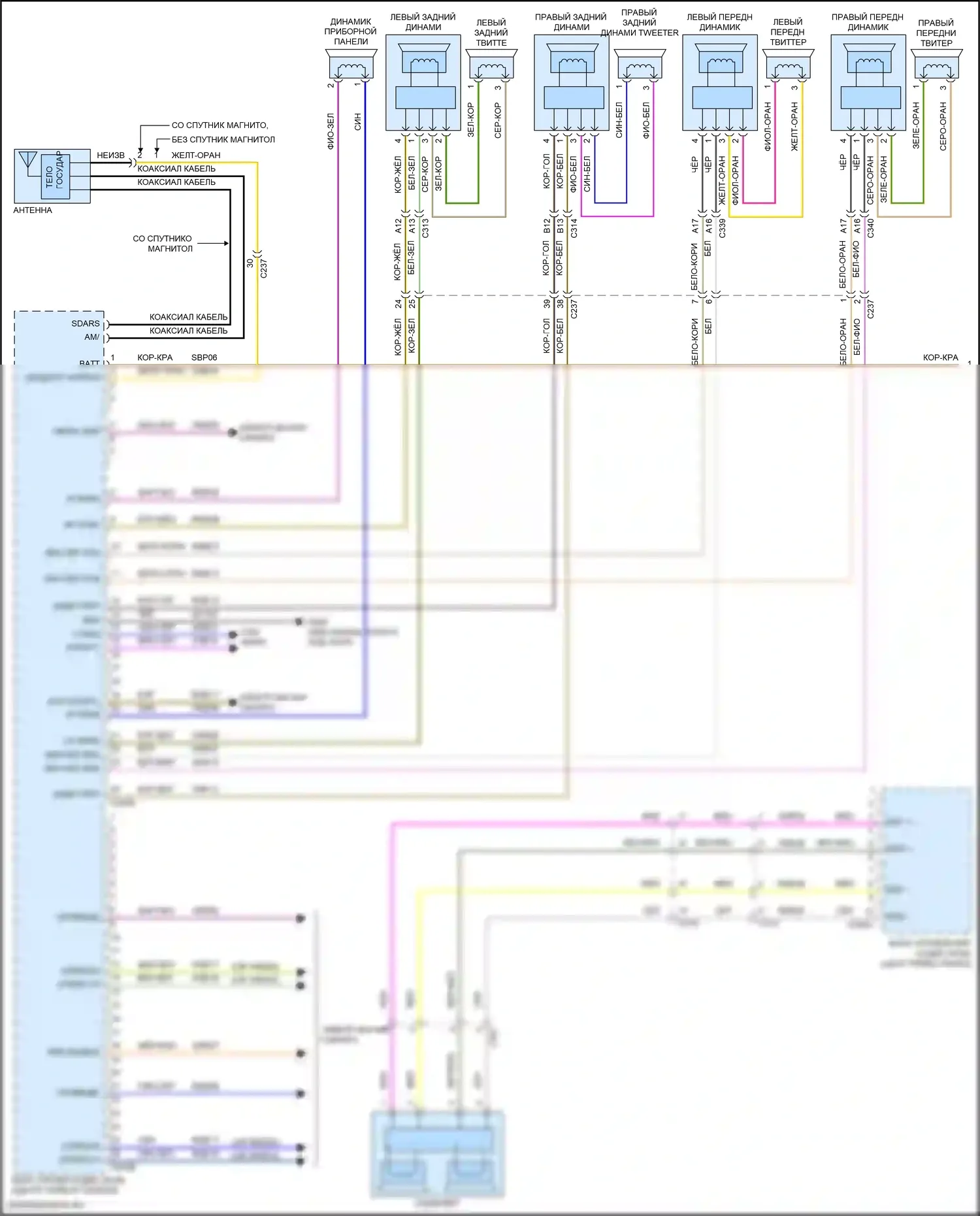 Focus ST Ford III рестайлинг (2015-2018): Электросхема магнитолы премиум-класса, rs (1 из 2) 
