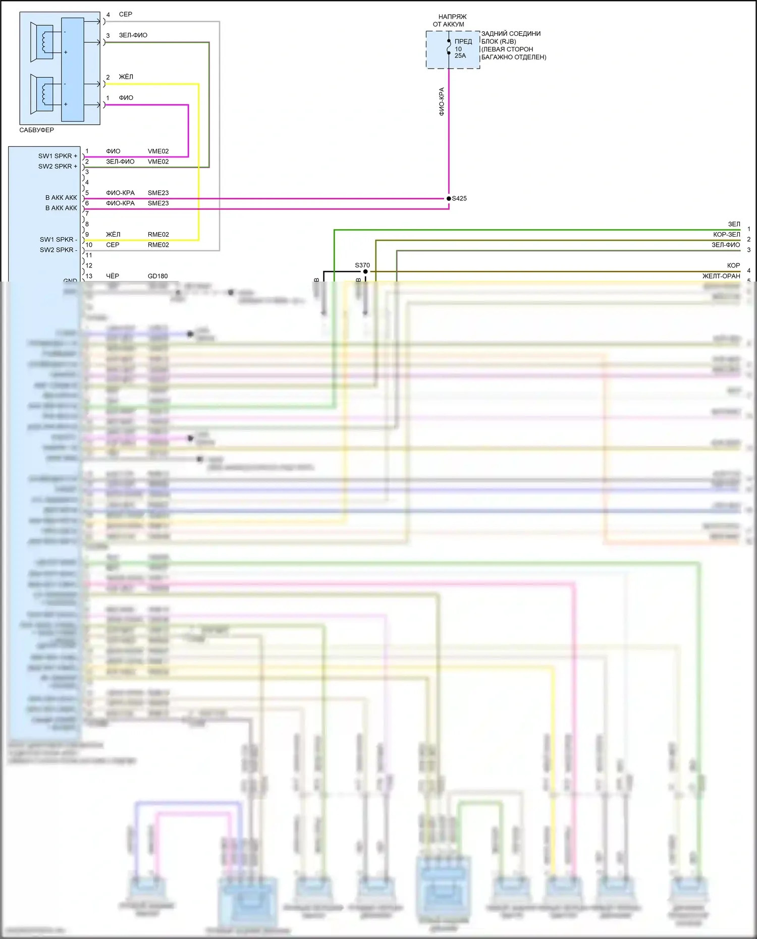 Focus ST Ford III рестайлинг (2015-2018): Электросхема магнитолы sony, rs (1 из 4) 