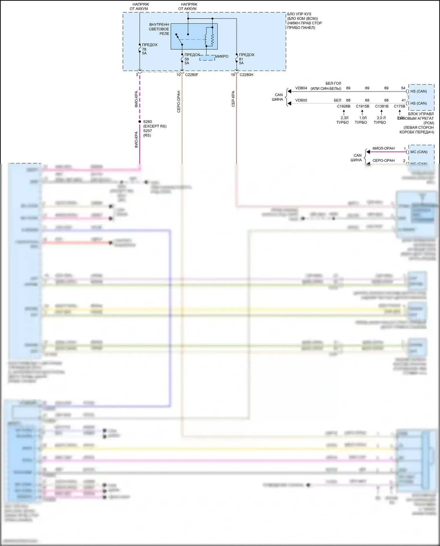 Focus ST Ford III рестайлинг (2015-2018): Пассивная сигнализации электросхема, кроме электрической 