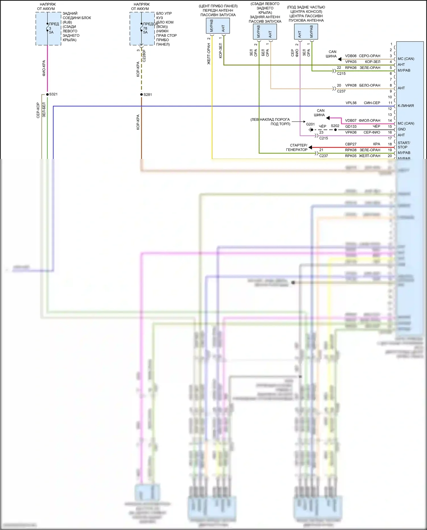 Focus ST Ford III рестайлинг (2015-2018): Защита от взлома электросхема (4 из 4) 