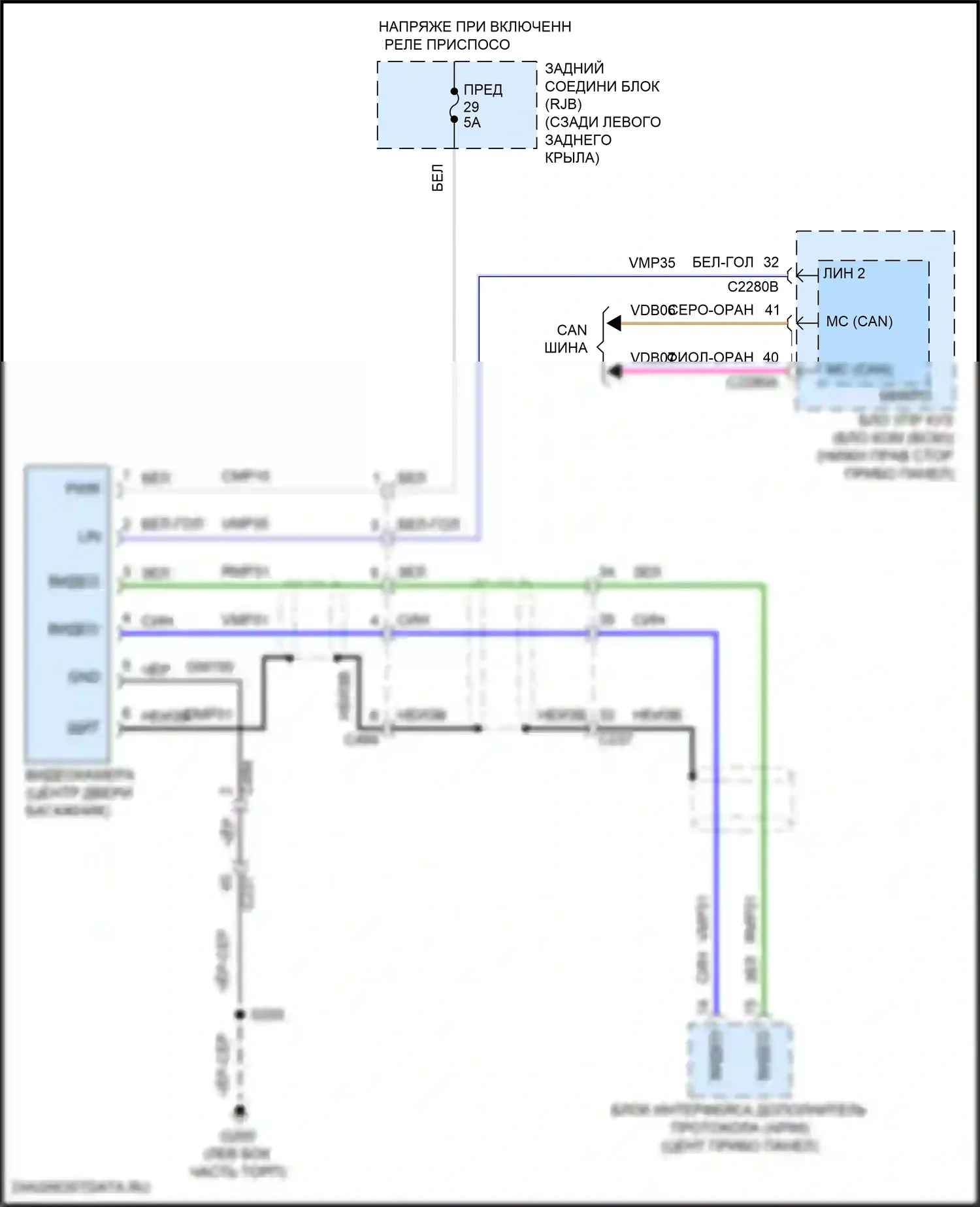 Focus ST Ford III рестайлинг (2015-2018): Электросхема камеры заднего вида, электрическая 