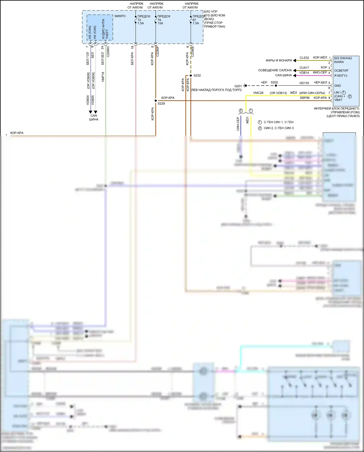 Focus ST Ford III рестайлинг (2015-2018): Электросхема навигации, rs без sony (2 из 2) 