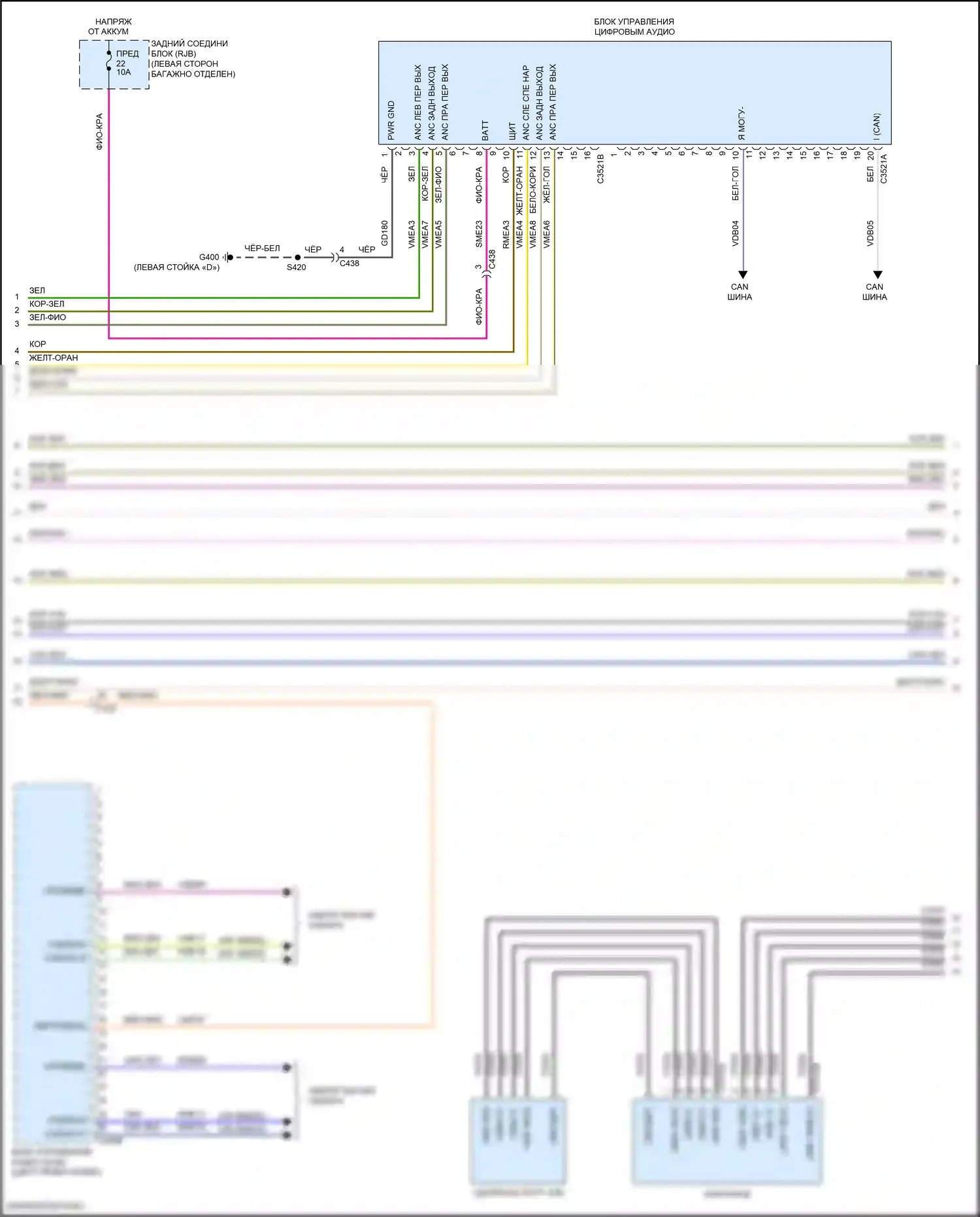 Focus ST Ford III рестайлинг (2015-2018): Электросхема навигации, rs с sony (2 из 4) 