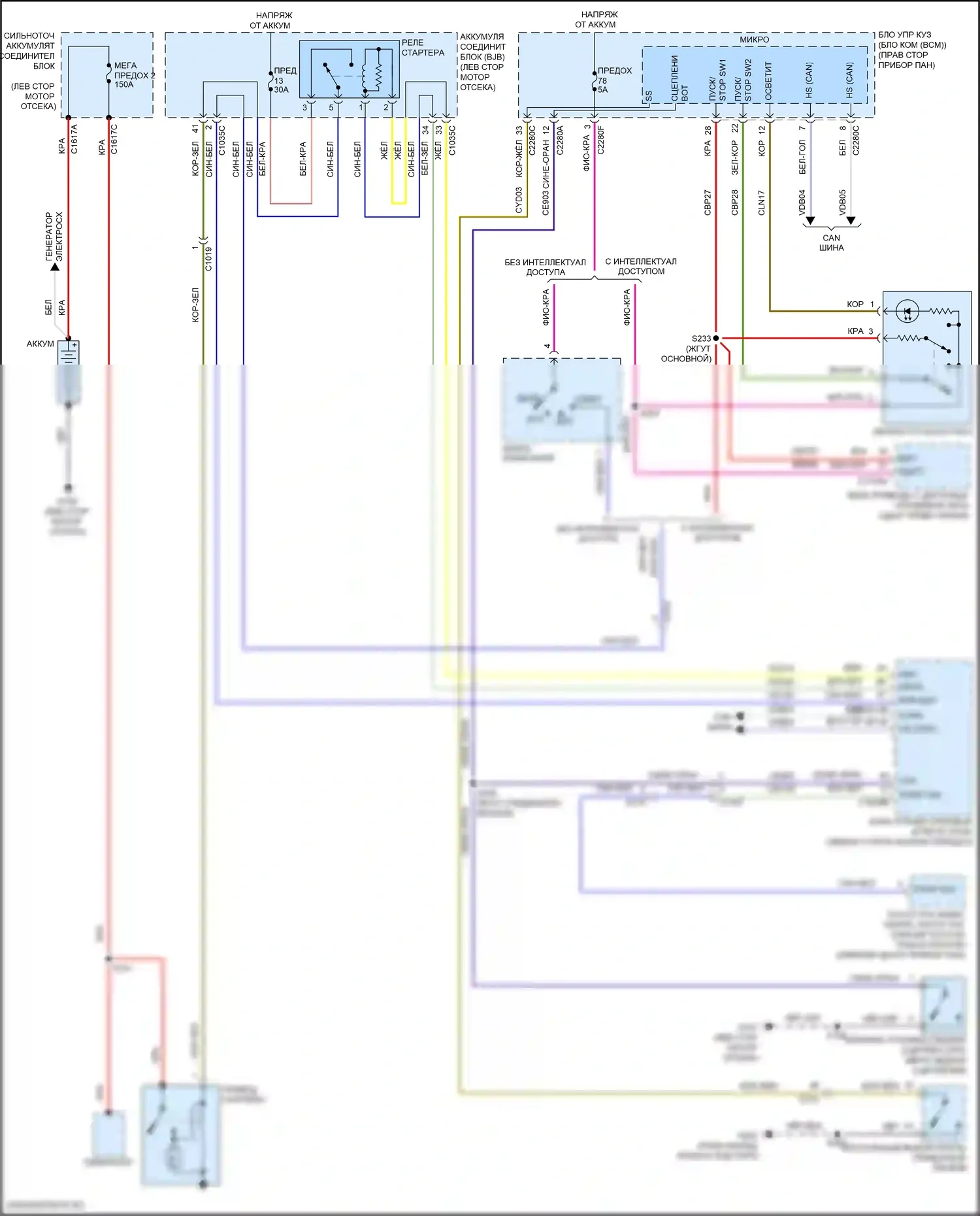 Focus ST Ford III рестайлинг (2015-2018): 2.3l турбо, электросхема стартера 